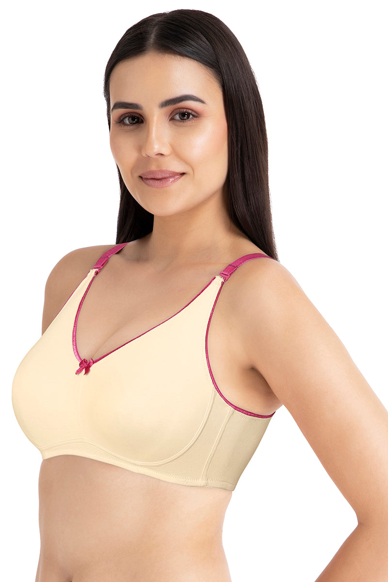 Amante Comfort Concealer Non-padded & Non-wired Bra - Almond & Boysenberry - view 2