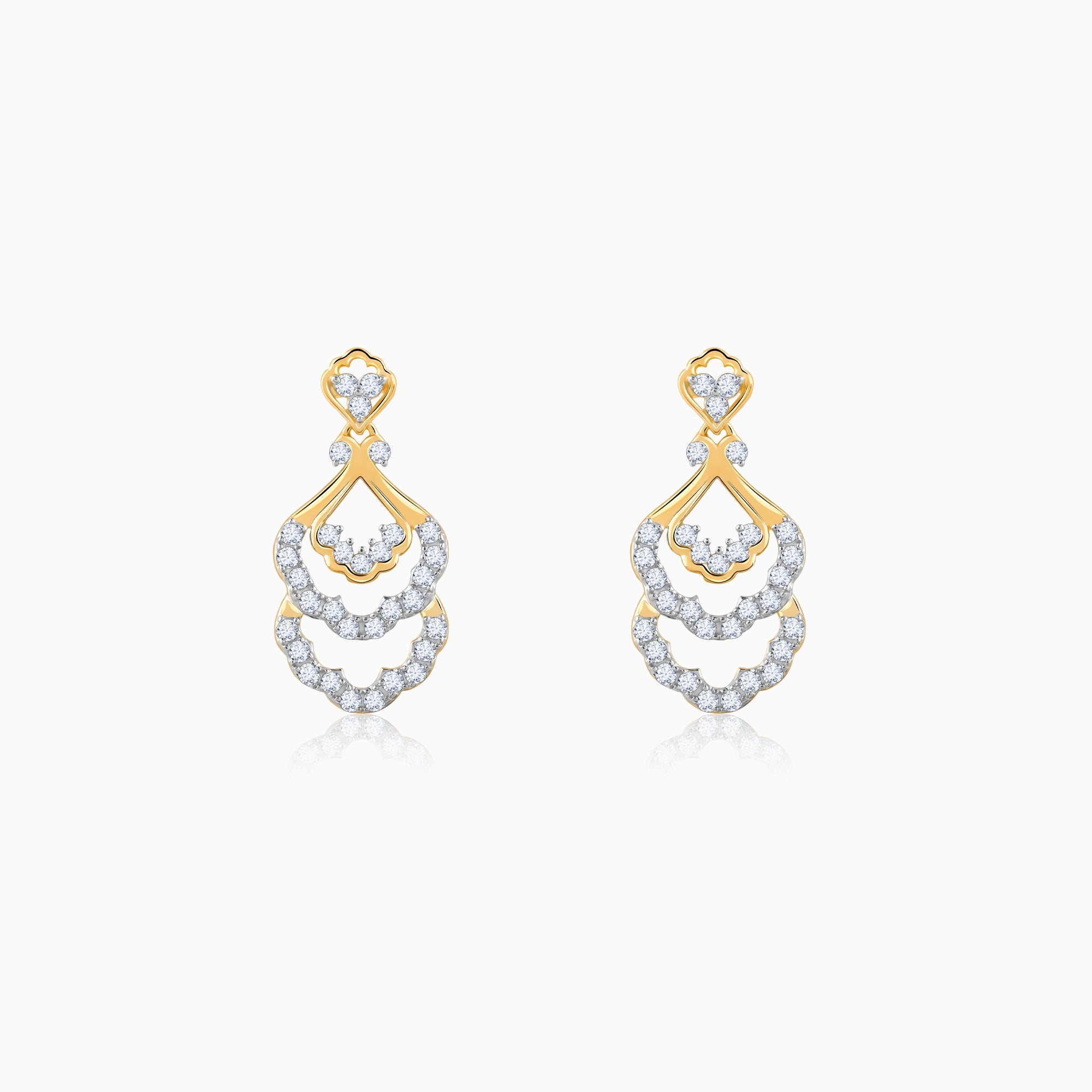 GIVA Jewellery Gold Nevara Diamond Earrings