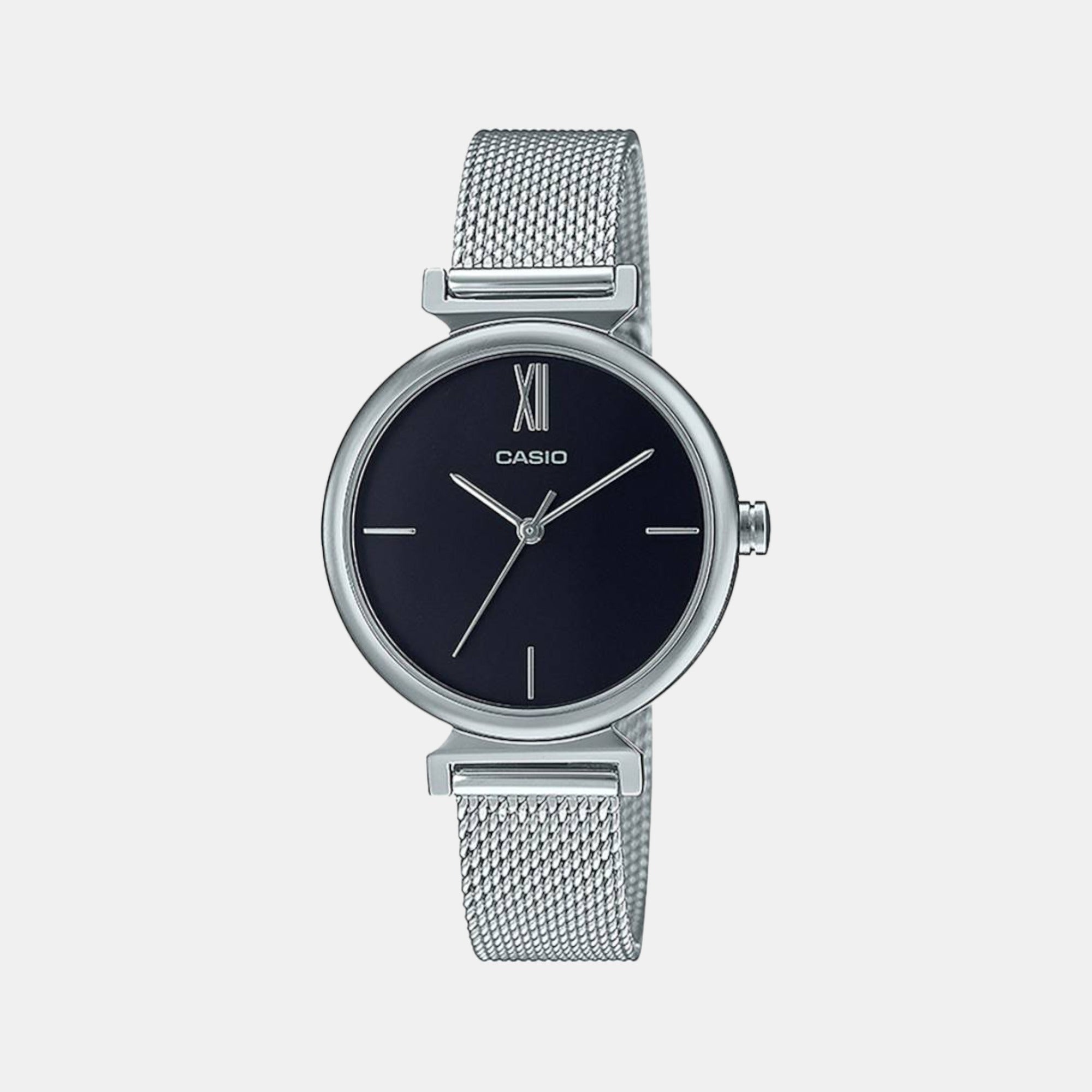Casio Enticer Women Quartz Black Dial Analog Stainless Steel Watch A2124