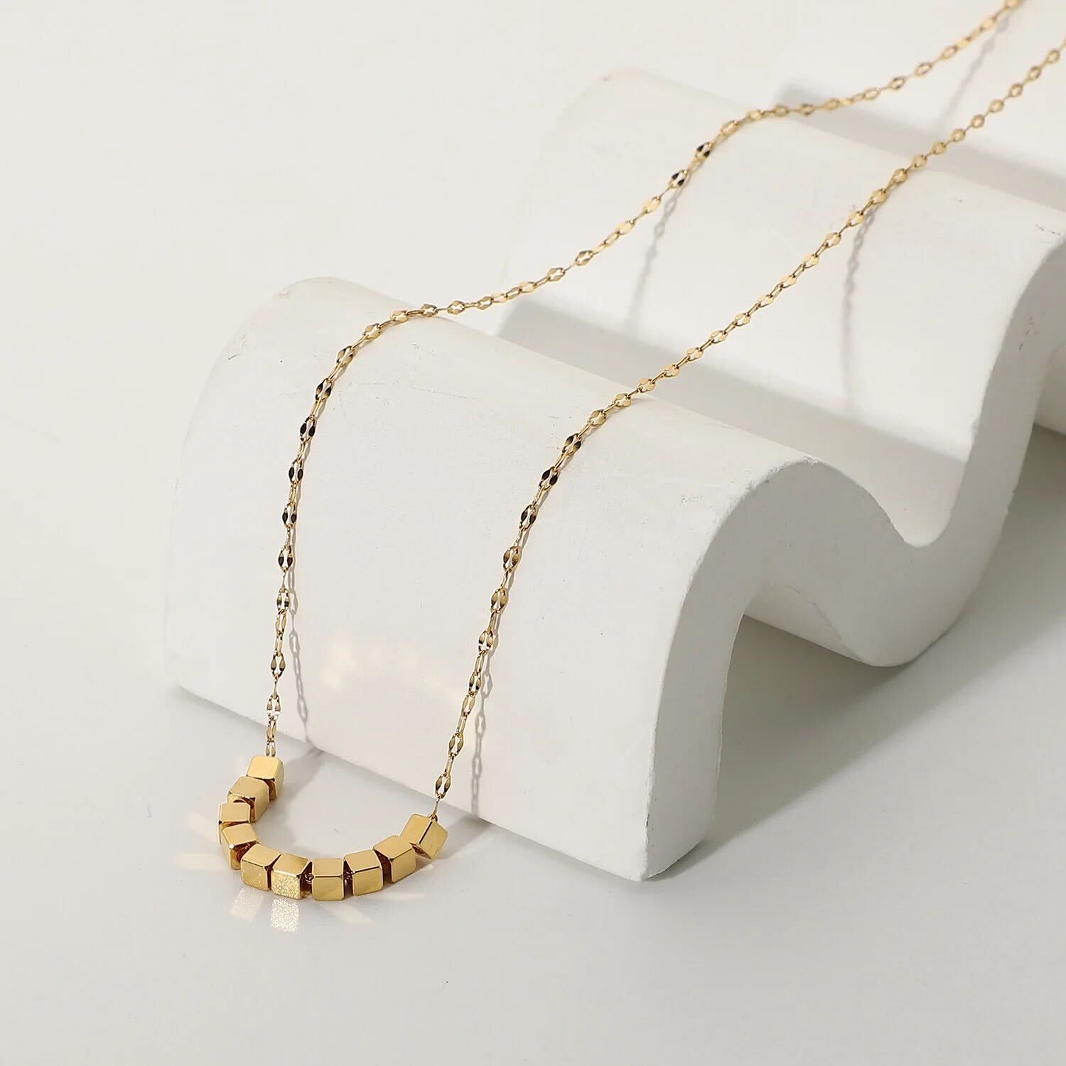 Branta Gold Cube Necklace
