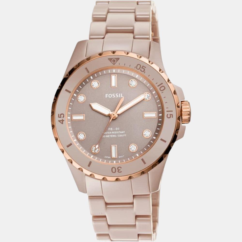 Fossil Fb-01 Women Quartz Salted Caramel Dial Analog Ceramic Watch CE1111 - view 2