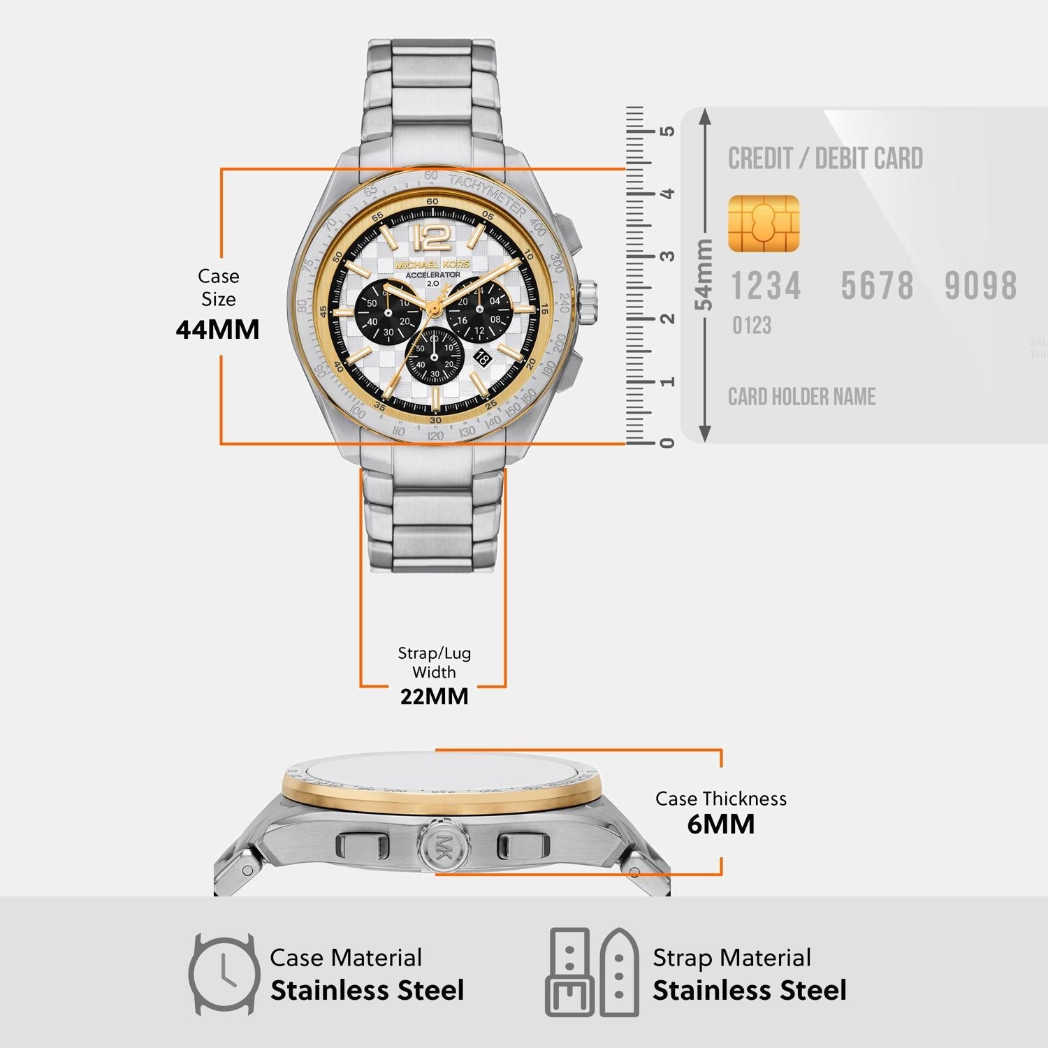 Michael Kors Accelerator 2.0 Men Quartz Silver Dial Chronograph Stainless Steel Watch MK9188 - view 4