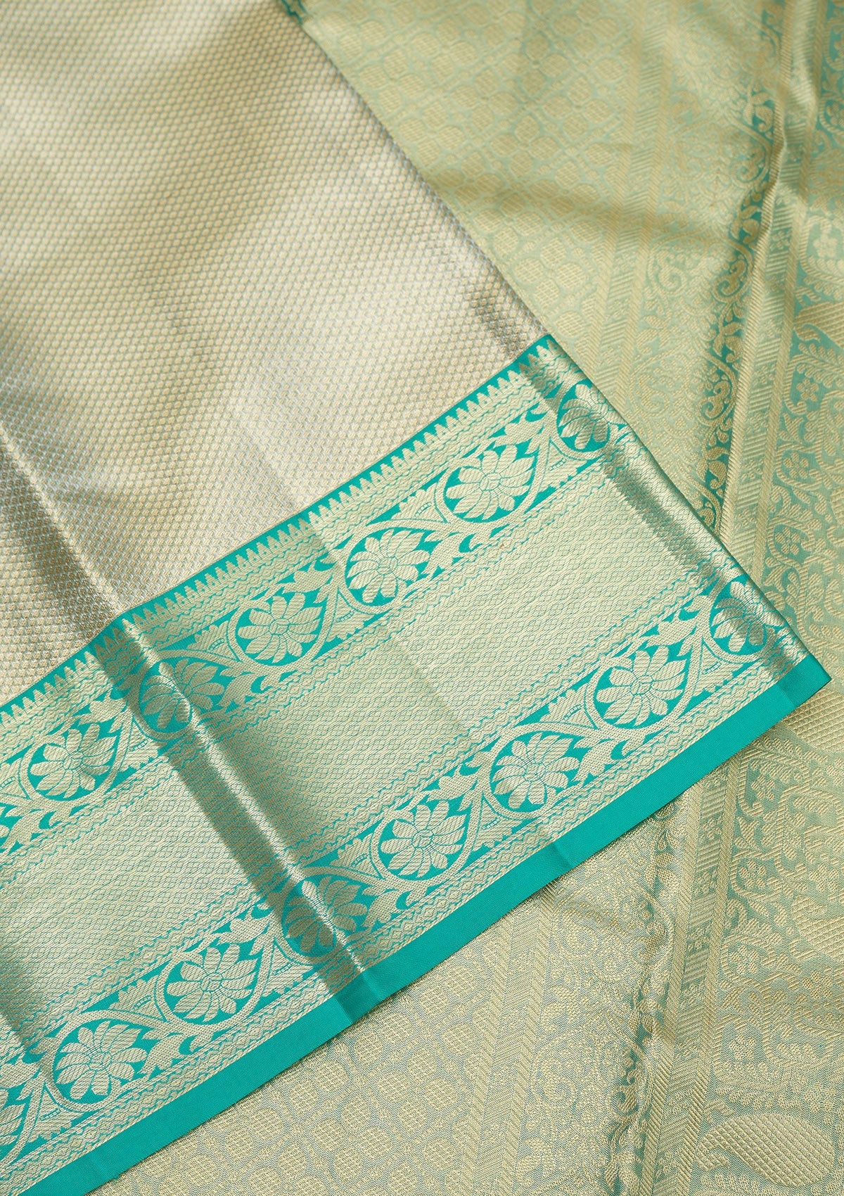 Koskii Rama Green Zariwork Pure Silk Saree – Women's - view 4