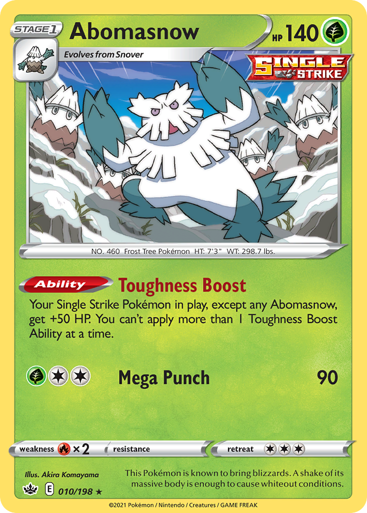 Rare swsh6-010 non-holo – Pokémon Abomasnow - 010/198 - Rare [swsh6-010] [Non-Holo] - Abomasnow - 010/198 - Rare