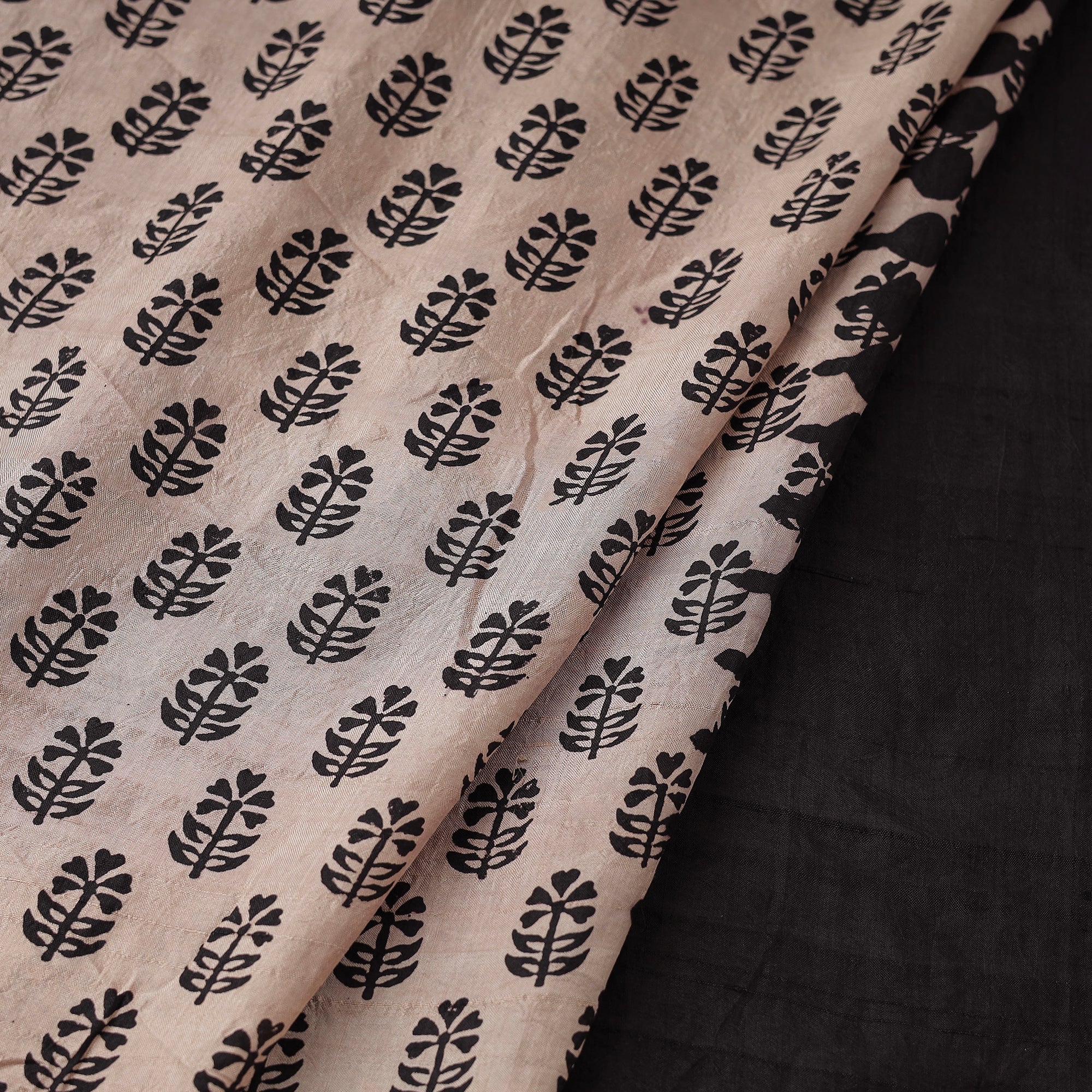 BAGH PRINTS BY UMAR FARUK KHATRI Beige - Mulberry Silk Bagh Print Fabric 06 - view 2