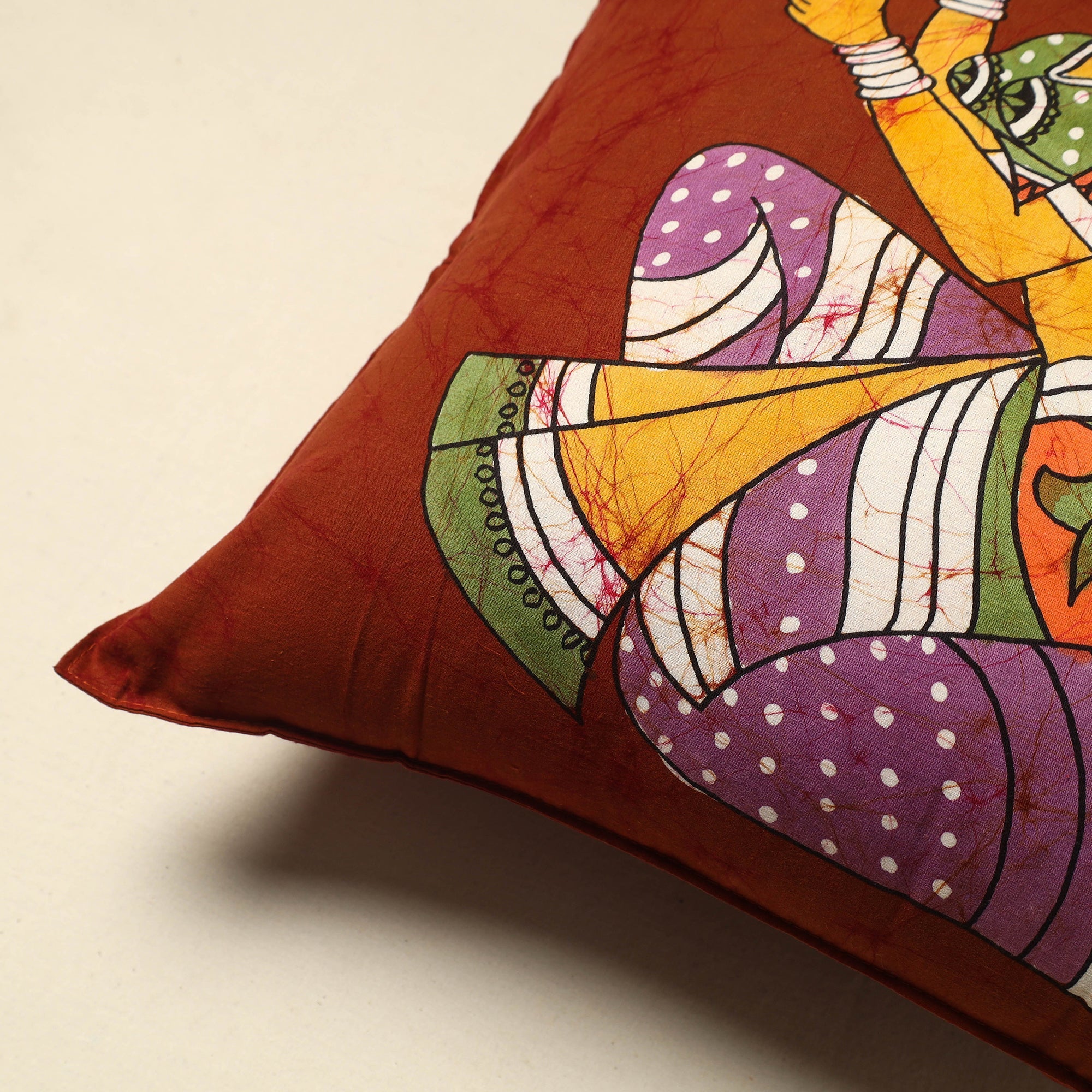 KACHCHH JI CHHAAP Pure Cotton Hand Batik Cushion Cover (18 x 18 in) 35 - view 2