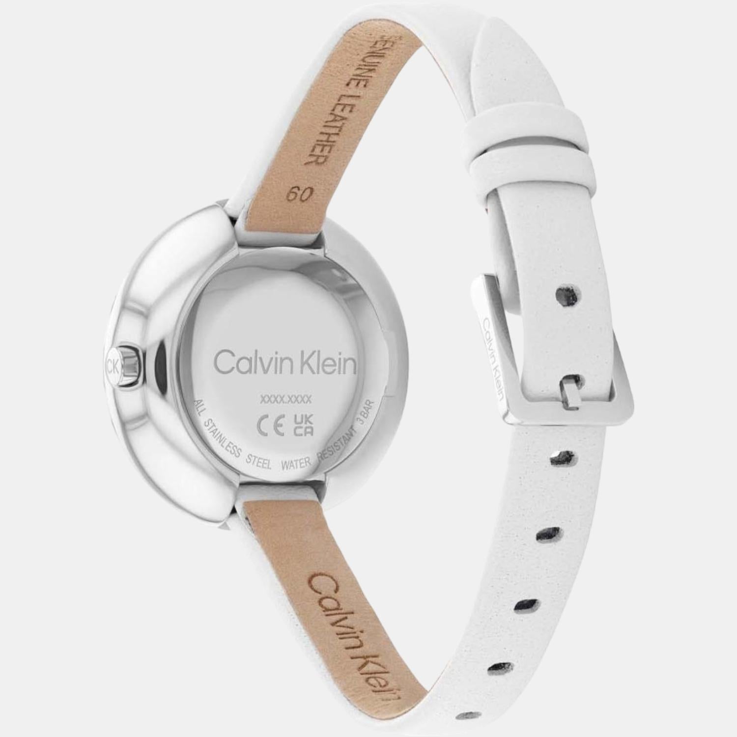 Calvin Klein Confidence Women Quartz Silver Dial Analog Leather Watch 25200026 - view 2