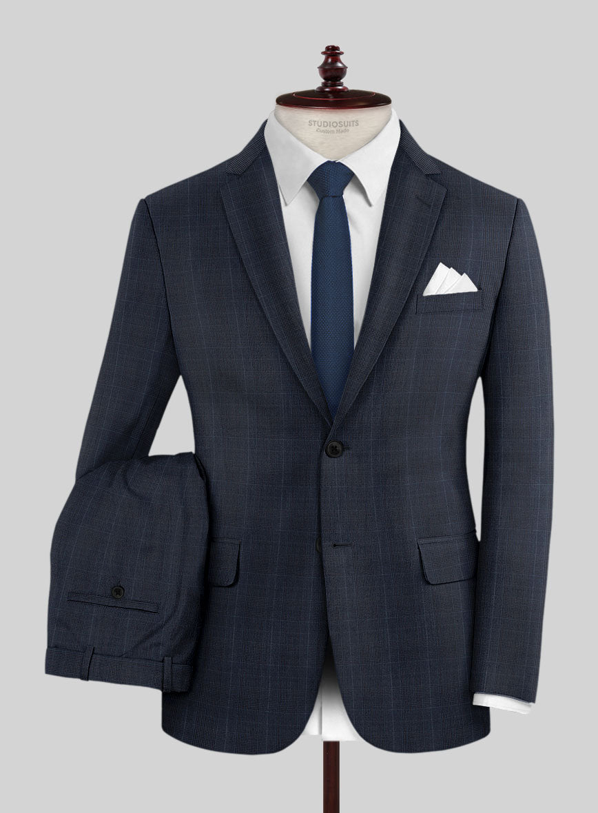 StudioSuits Napolean Canzo Glen Dark Blue Wool Suit - view 2