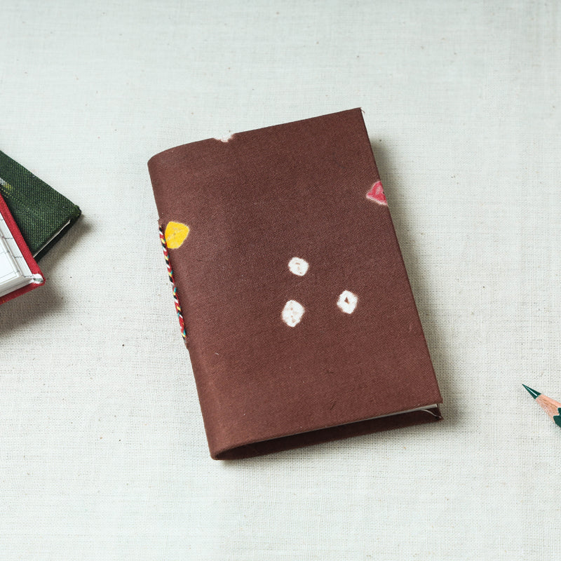 CHUTNEY CRAFT STUDIO Brown - Bandhani Cover Handmade Paper Notebook (5 x 3.5 in)