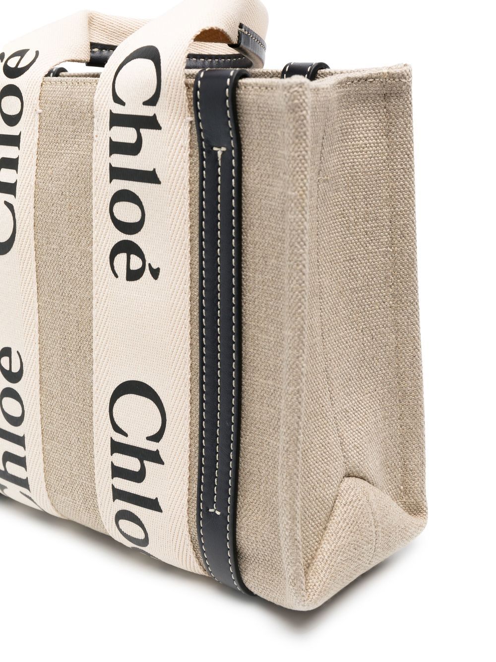 Chloé Chloe Woody Small Linen Tote Bag - view 4