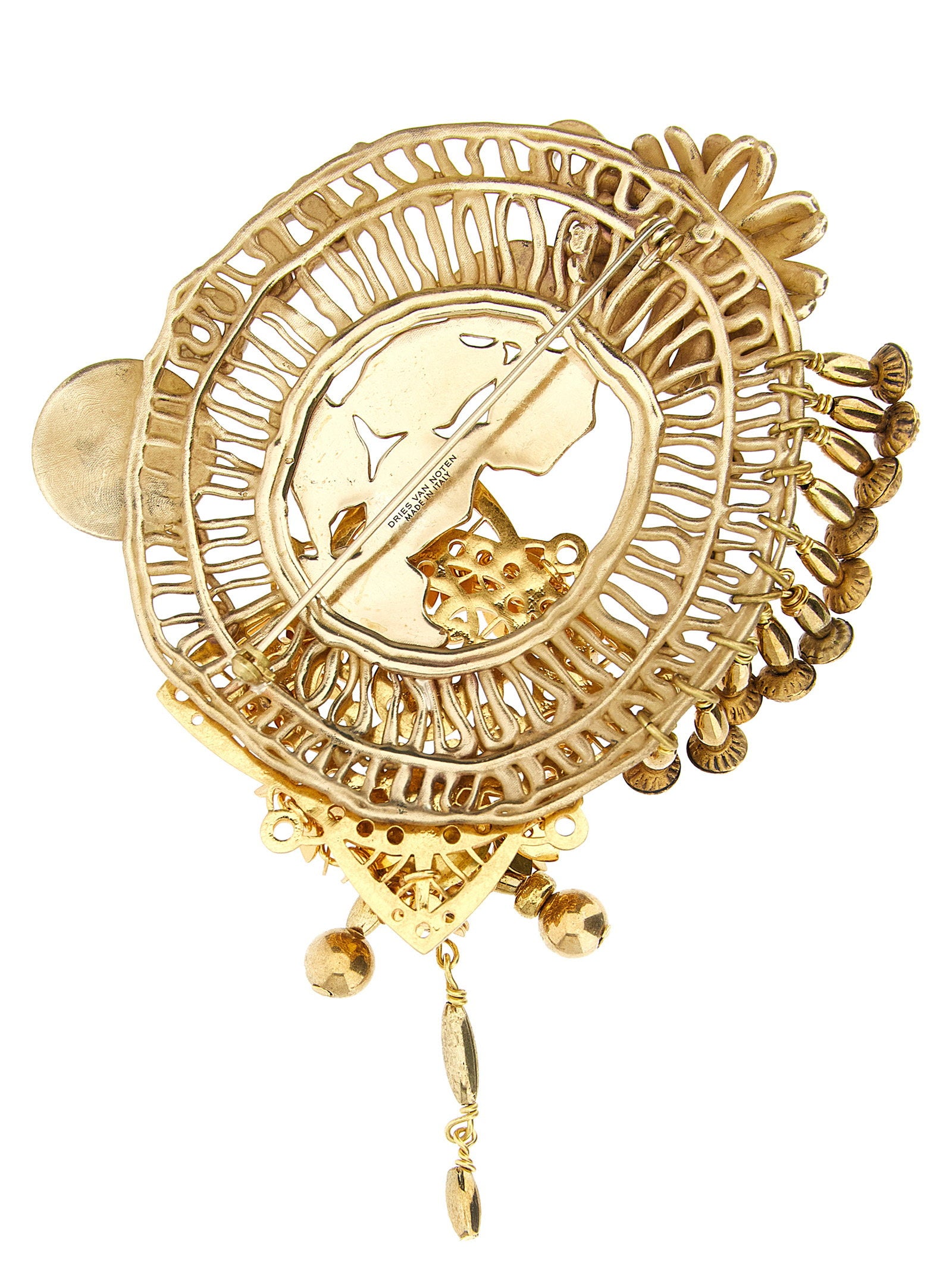 Dries Van Noten Antiqued Brass Brooch - view 2