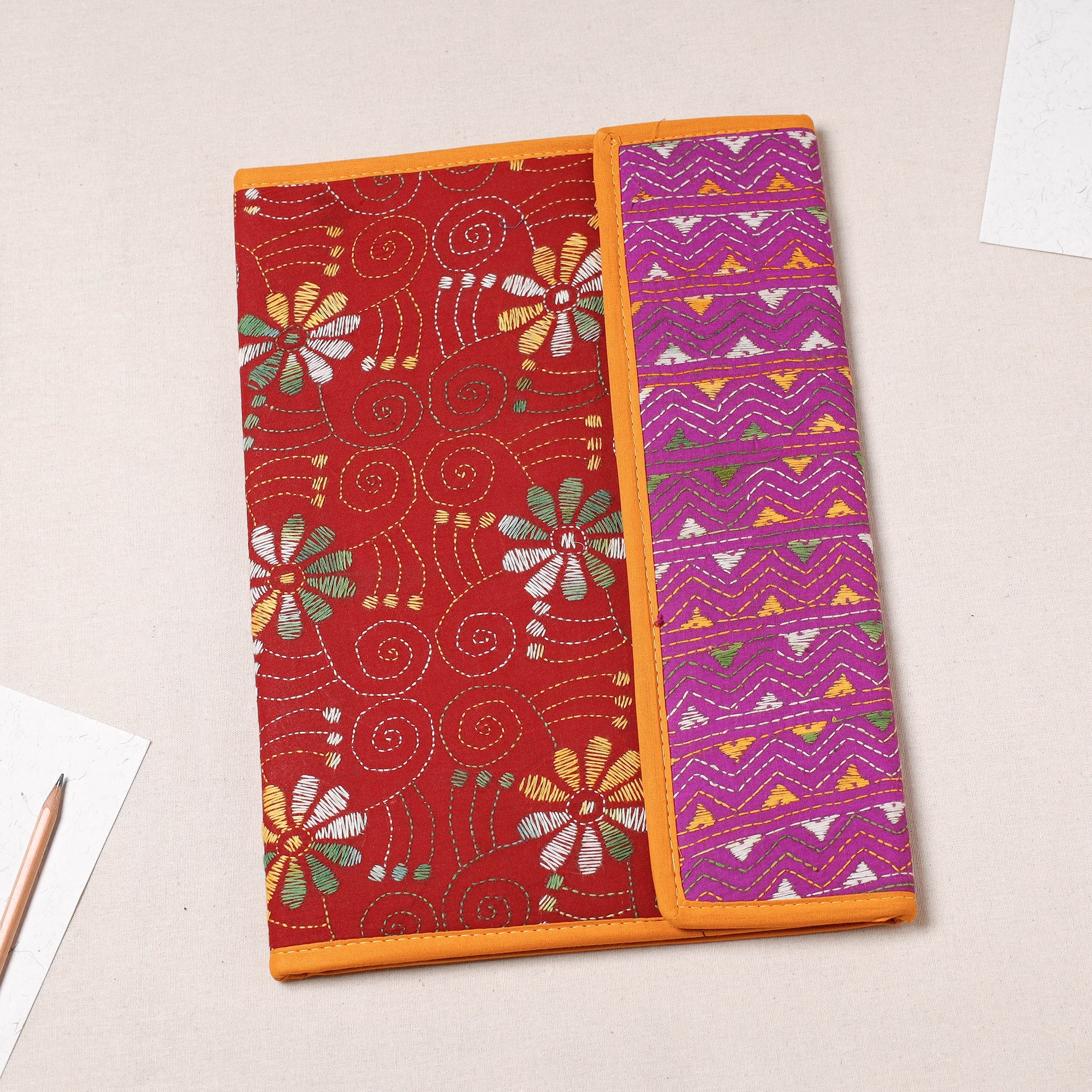 ASALKAAR Bengal Kantha Work Handcrafted File Folder