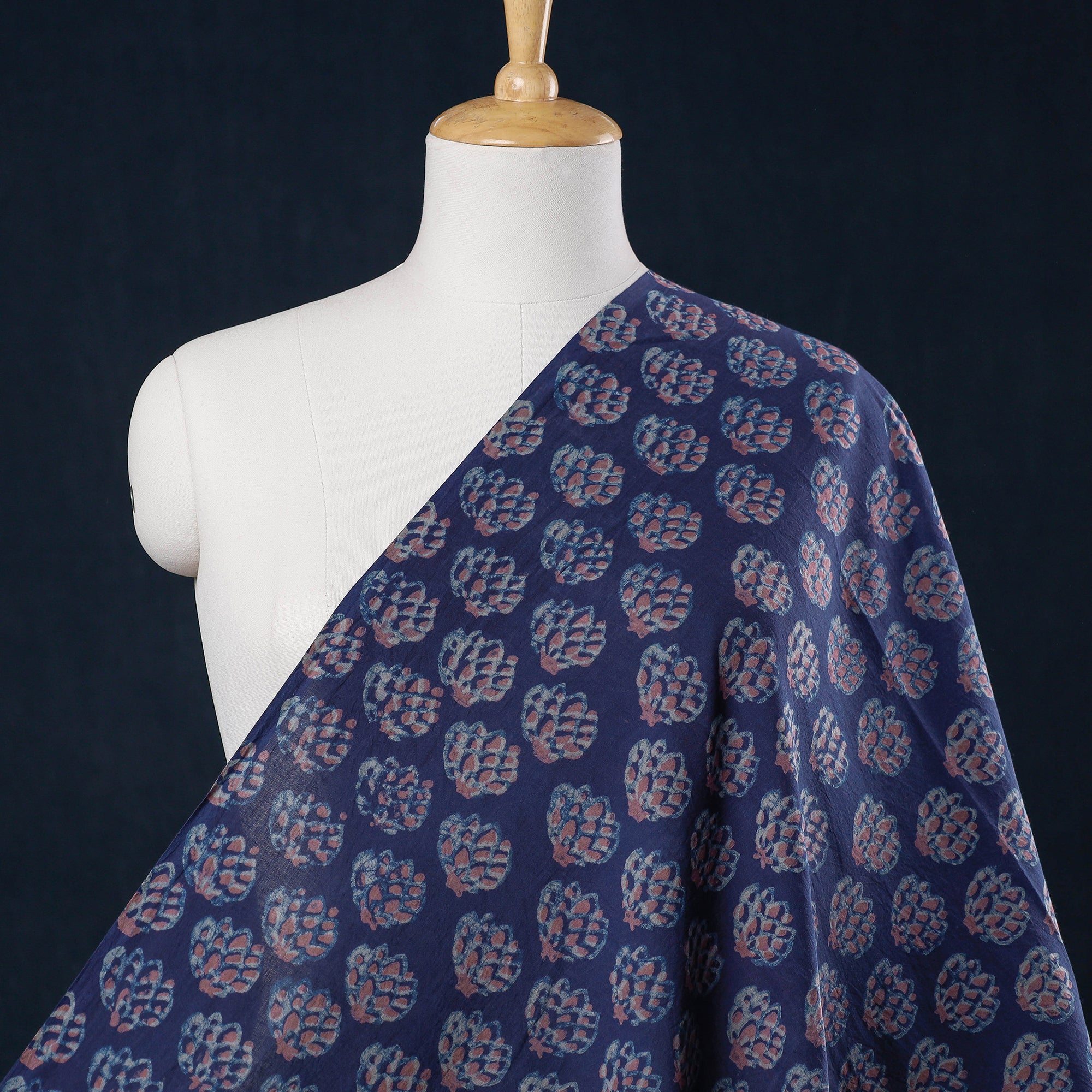 HAVELI CHRONICLES Blue - Akola Hand Block Printed Cotton Fabric