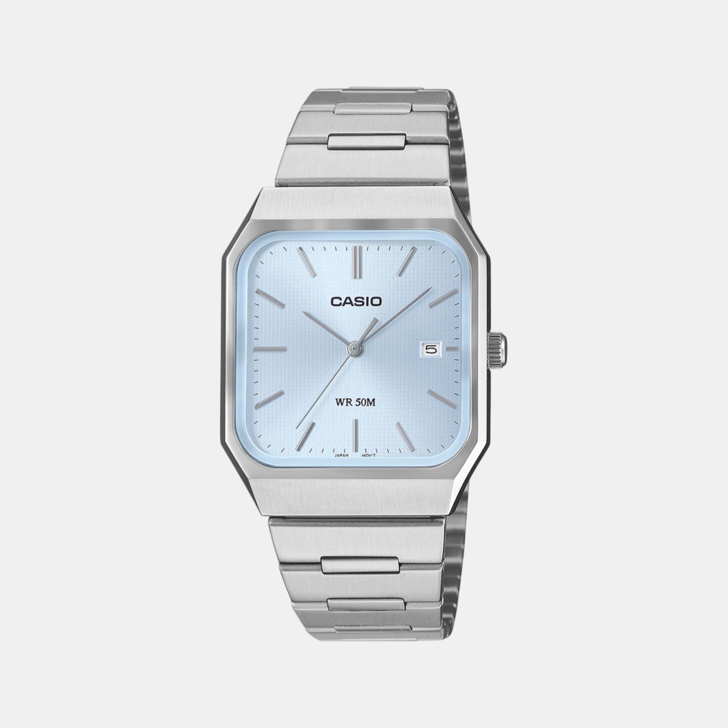 Casio Enticer Men Quartz Sky Blue Dial Analog Stainless Steel Watch A2467