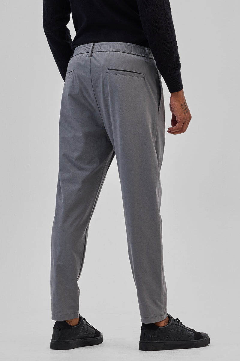 SNITCH Light Grey Regular Fit Stretch Chinos - view 6