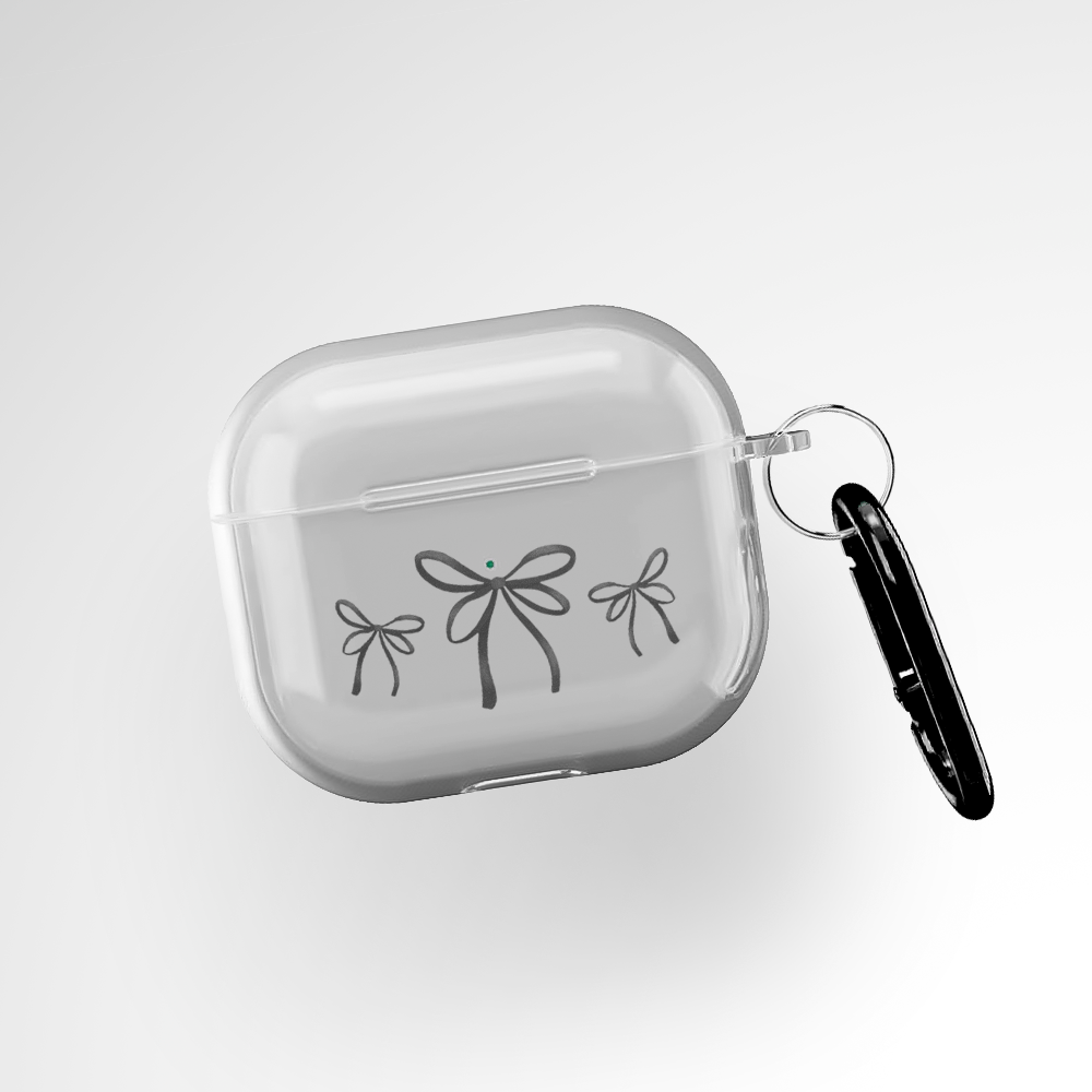 Cover It Up Black and White Bow Clear Airpods 3rd Gen Case Covers