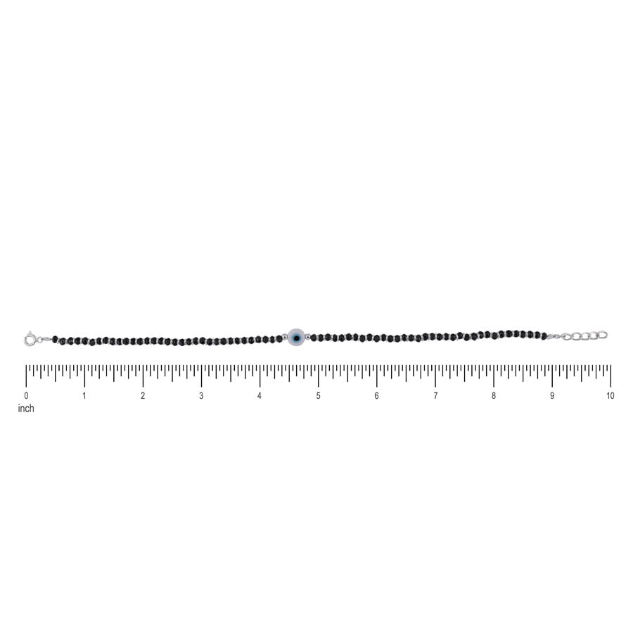 Prinjal Jewellers Evil Eye and Blue Beads Silver Double Line Anklets for Women - view 5