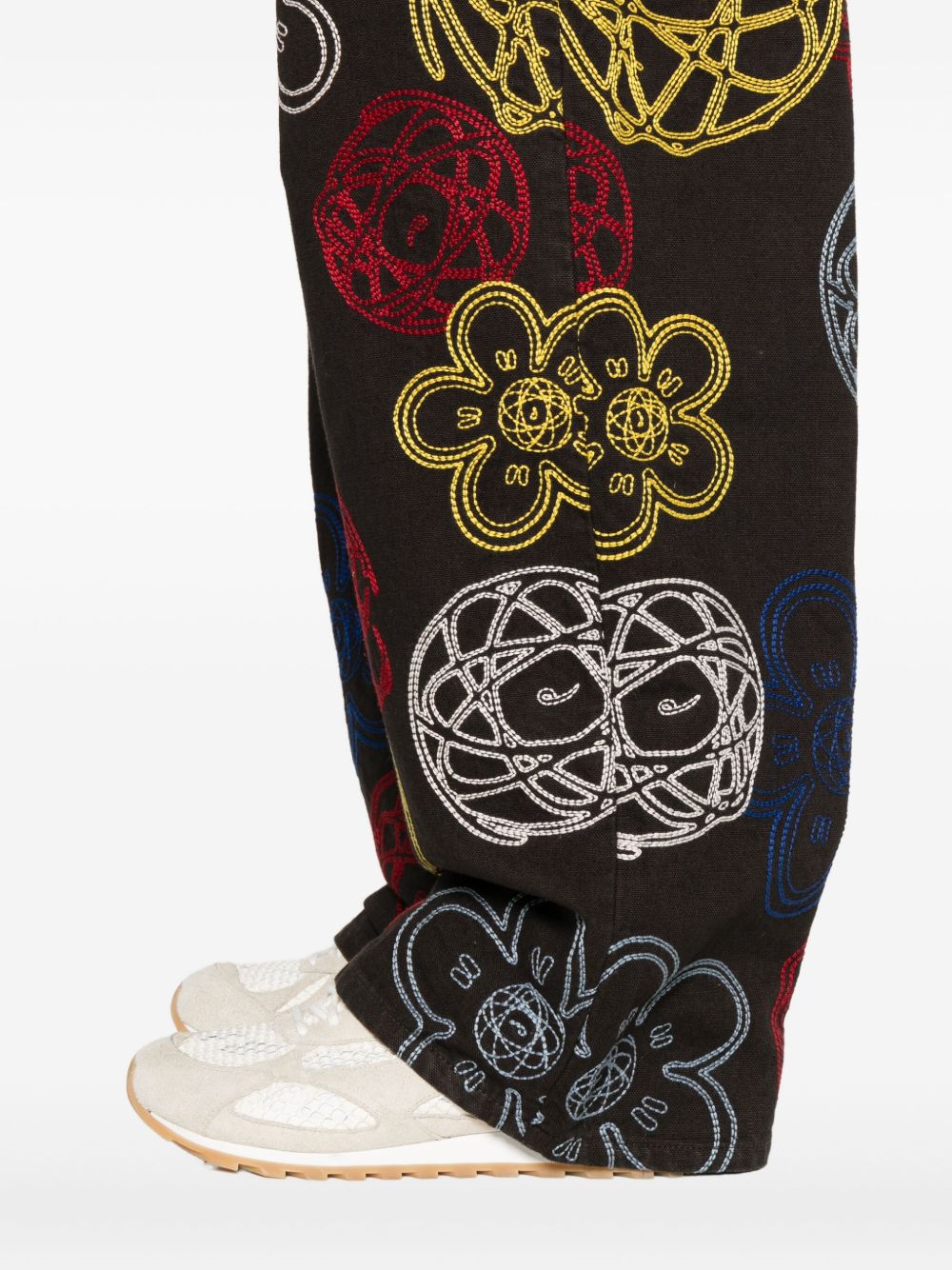 Kenzo Futura Embroidered cotton trousers - view 2