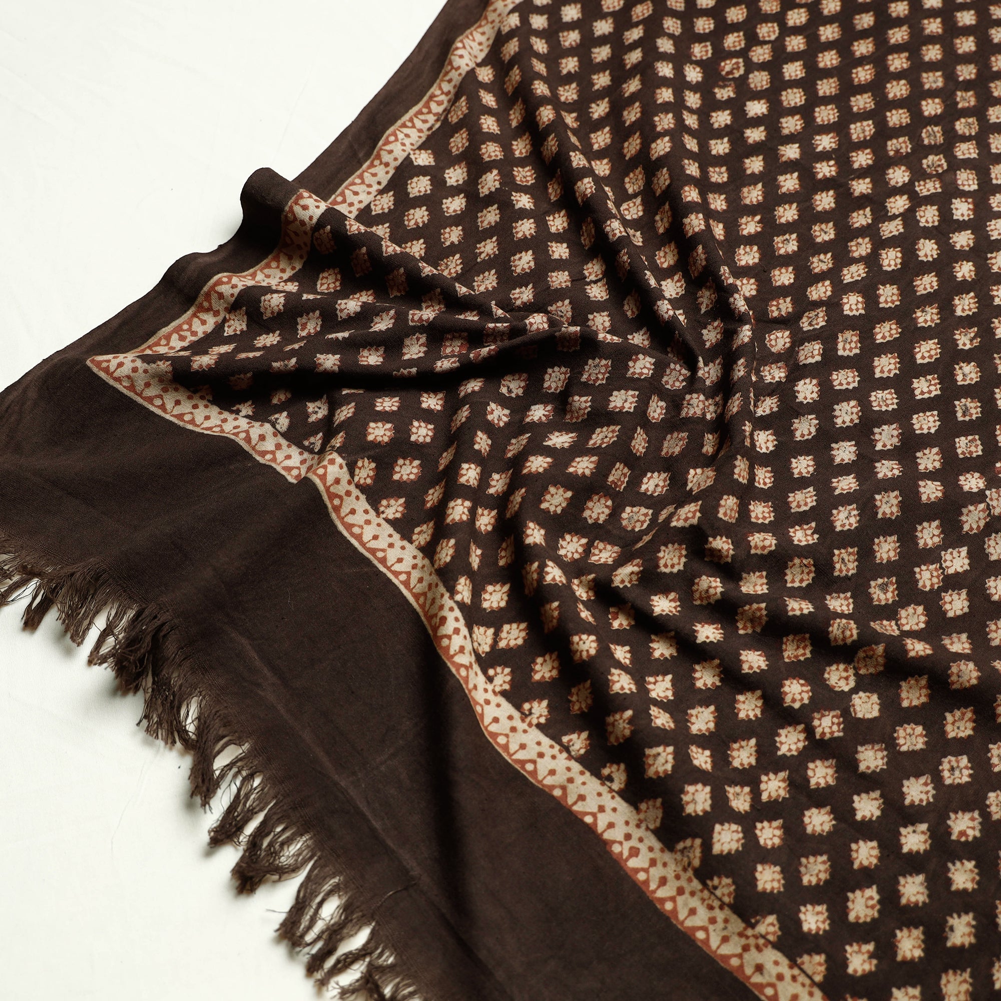 HAVELI CHRONICLES Brown - Akola Block Printed Pure Handloom Cotton Towel - view 2