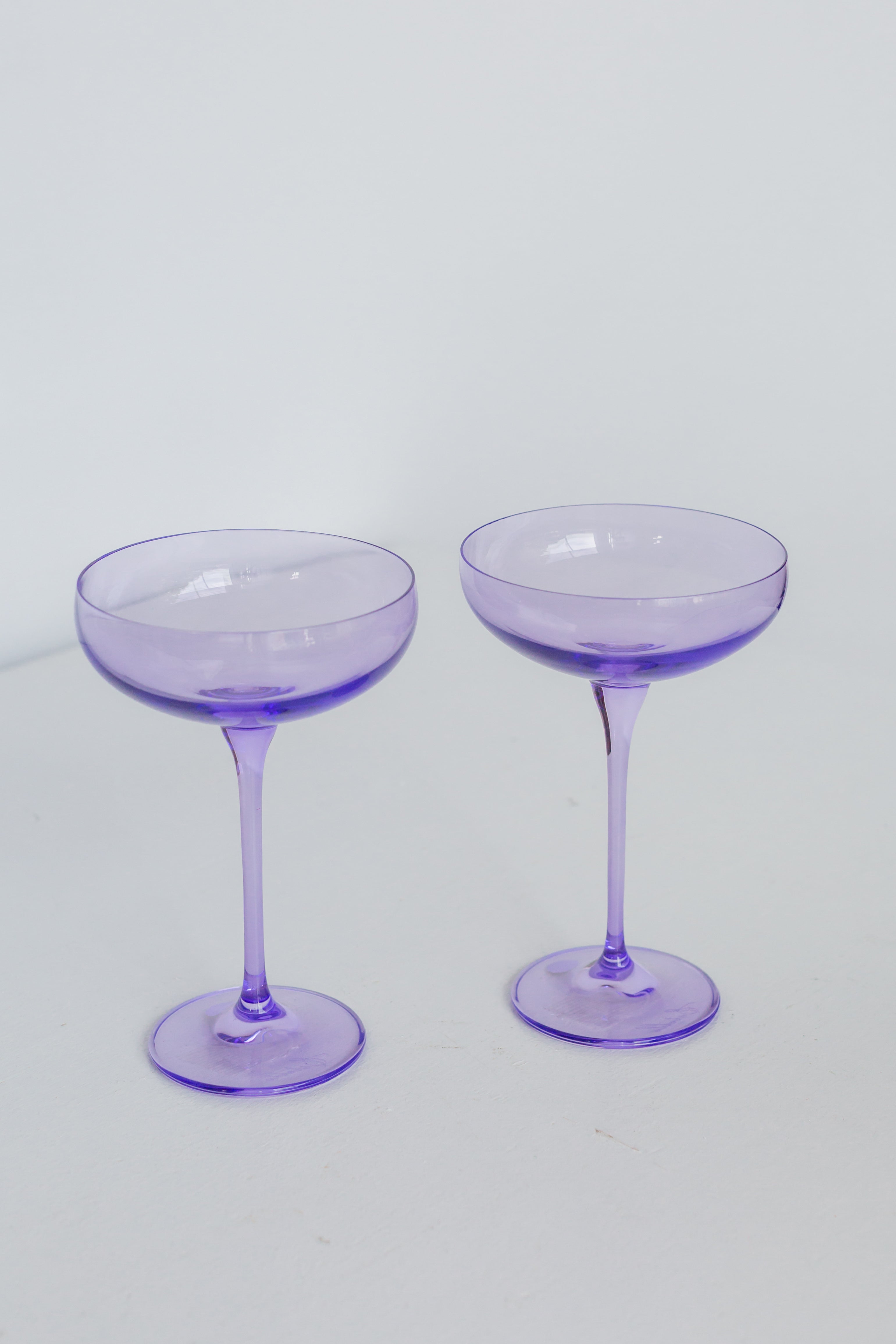 Estelle Colored Glass Estelle Colored Champagne Coupe Stemware - Set of 2 {Lavender} - view 2