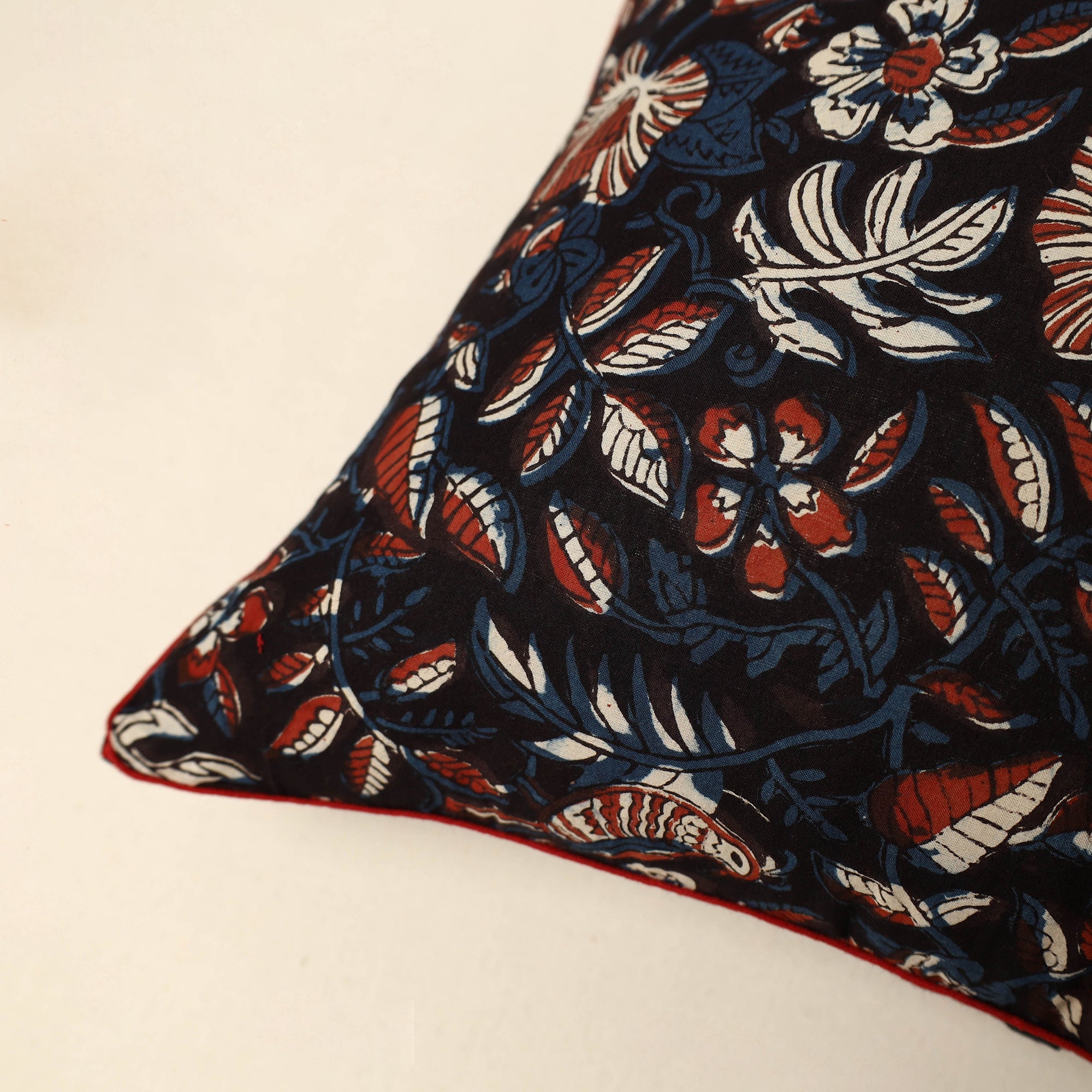 NOORI BAZAR Black - Cotton Block Printed Bagru Cushion Cover (16 x 16 in) 25 - view 2