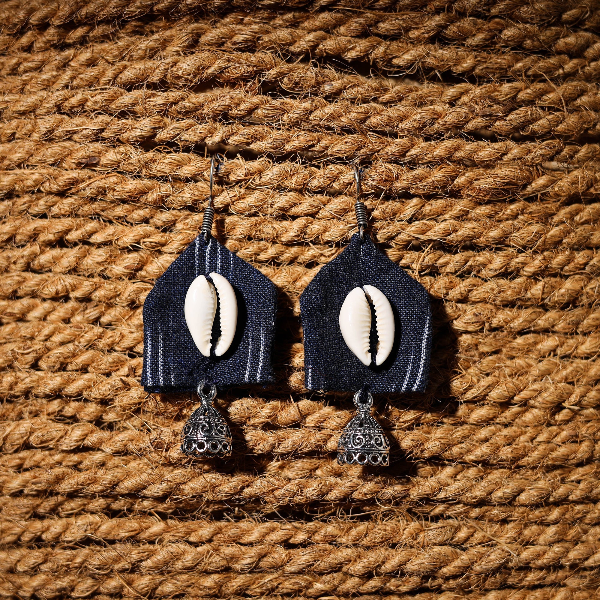 JALPARI Anika Handcrafted GS & Shell Work Fabart Earrings