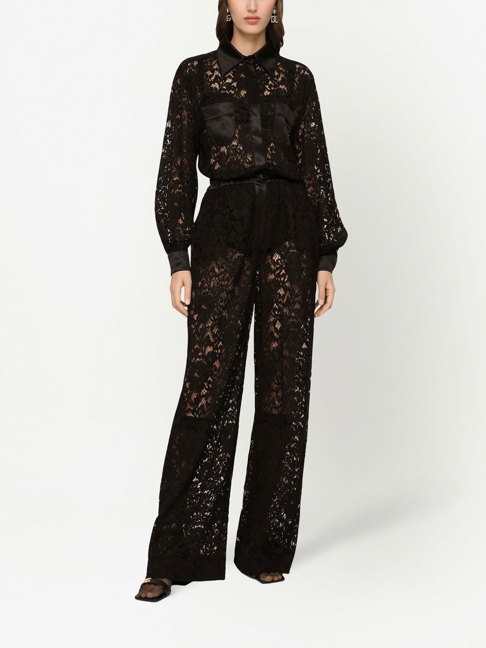 Dolce & Gabbana lace-trim long-sleeve jumpsuit - view 4