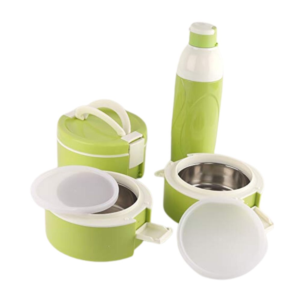 Milton Cello Decker Set of Stainless Steel Lunch Box | Green | Set of 2 Piece - view 2