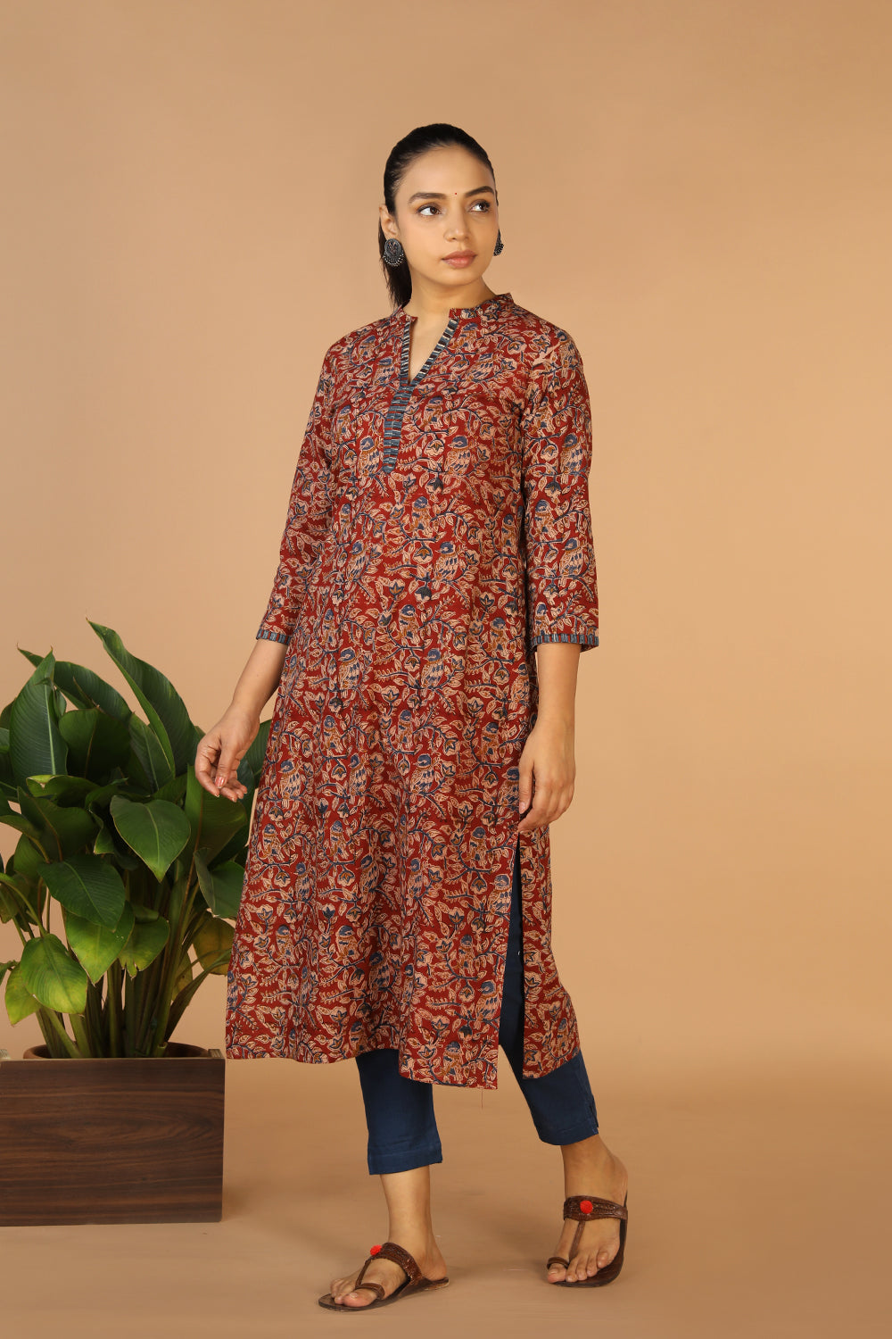 Kalanjali Ethnics Kalamkari Handblock printed kurta
