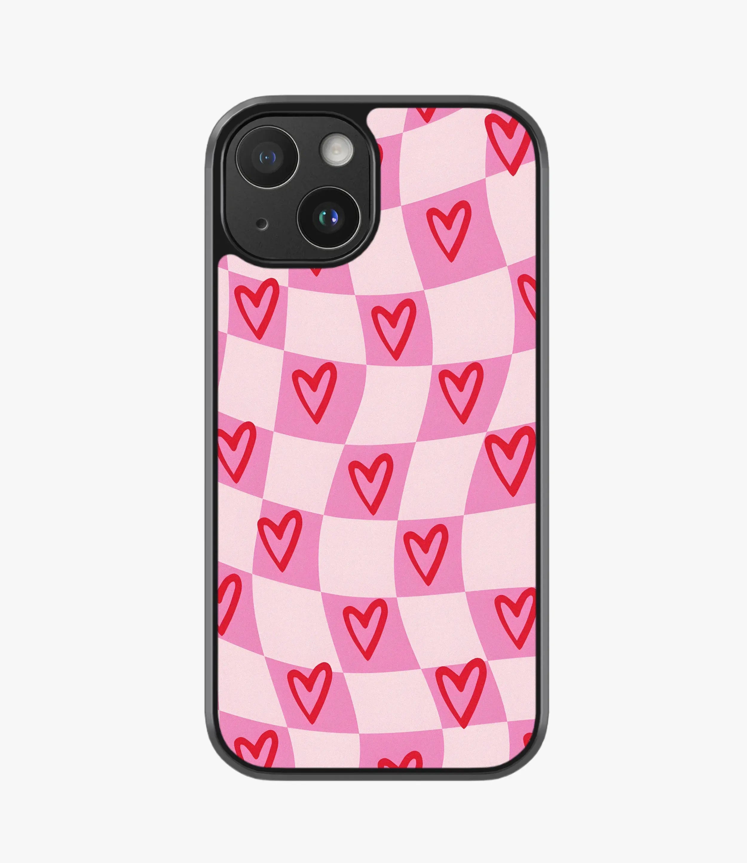 The Case Company Soft Peach Checkered Hybrid Matte Case