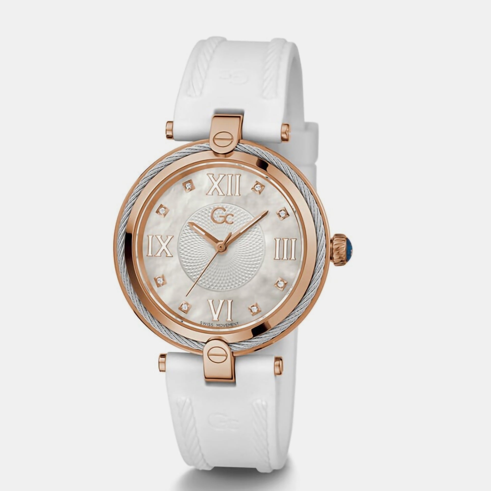 GC Fusion Cable Women Quartz White Dial Analog Silicone Watch Z15003L1MF - view 2