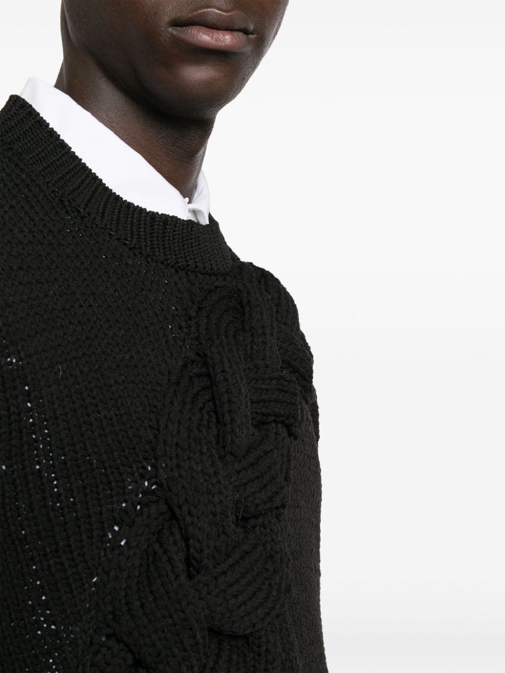Homme Plus Cable-knit crewneck sweater – Polyester 100% - view 2