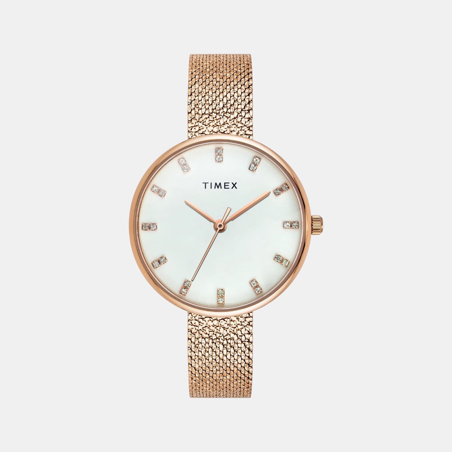 Timex Fashion Women Quartz White Dial Analog Stainless Steel Watch TWEL21502