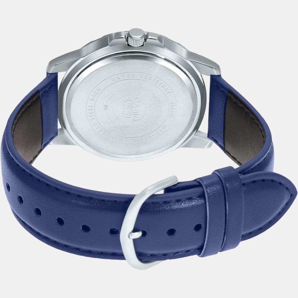 Casio Enticer Men Quartz Blue Dial Chronograph Leather Watch A2073 - view 4