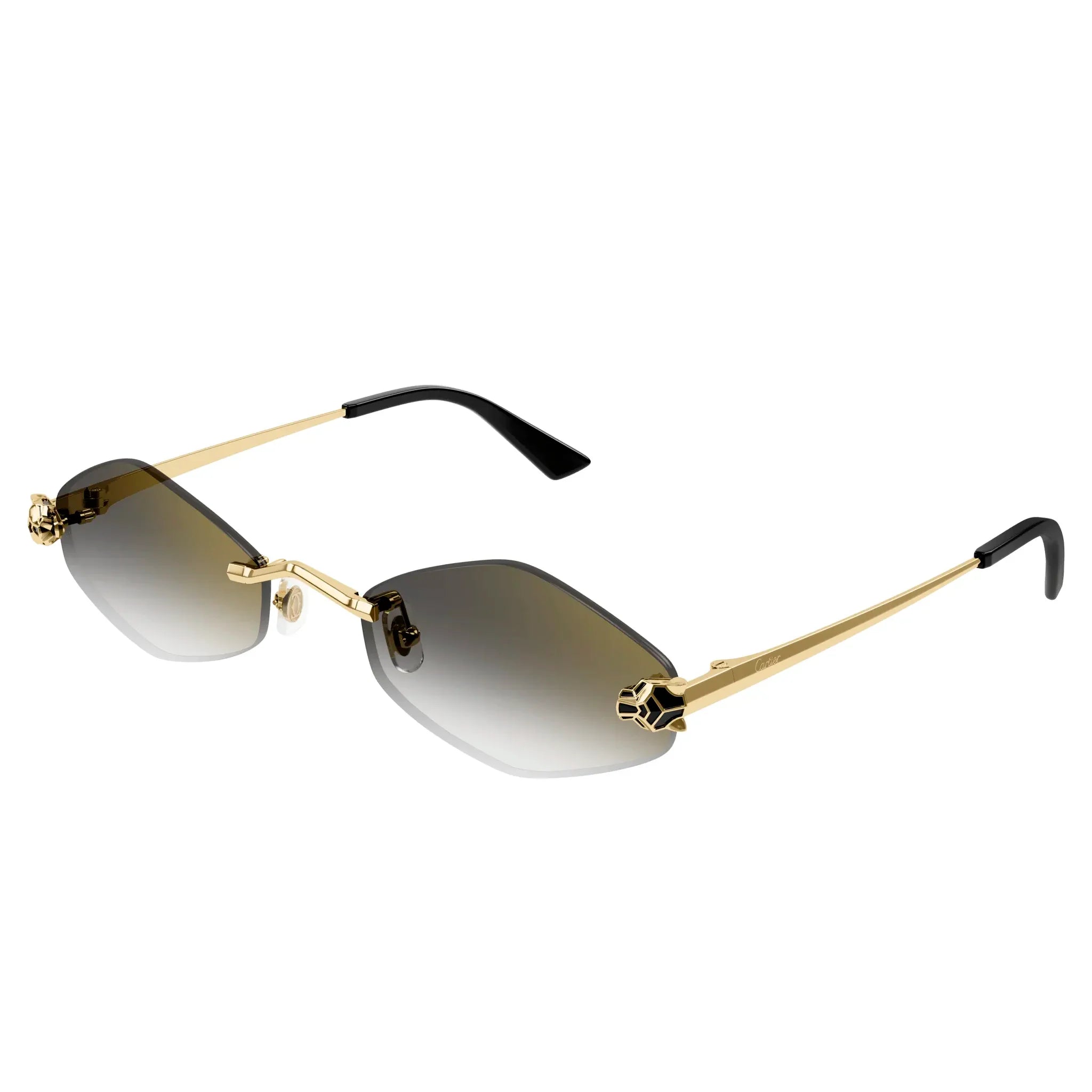 Cartier Eyewear CT0433S-001 Panthere De Cartier Gold Grey Rimless Sunglasses - view 2