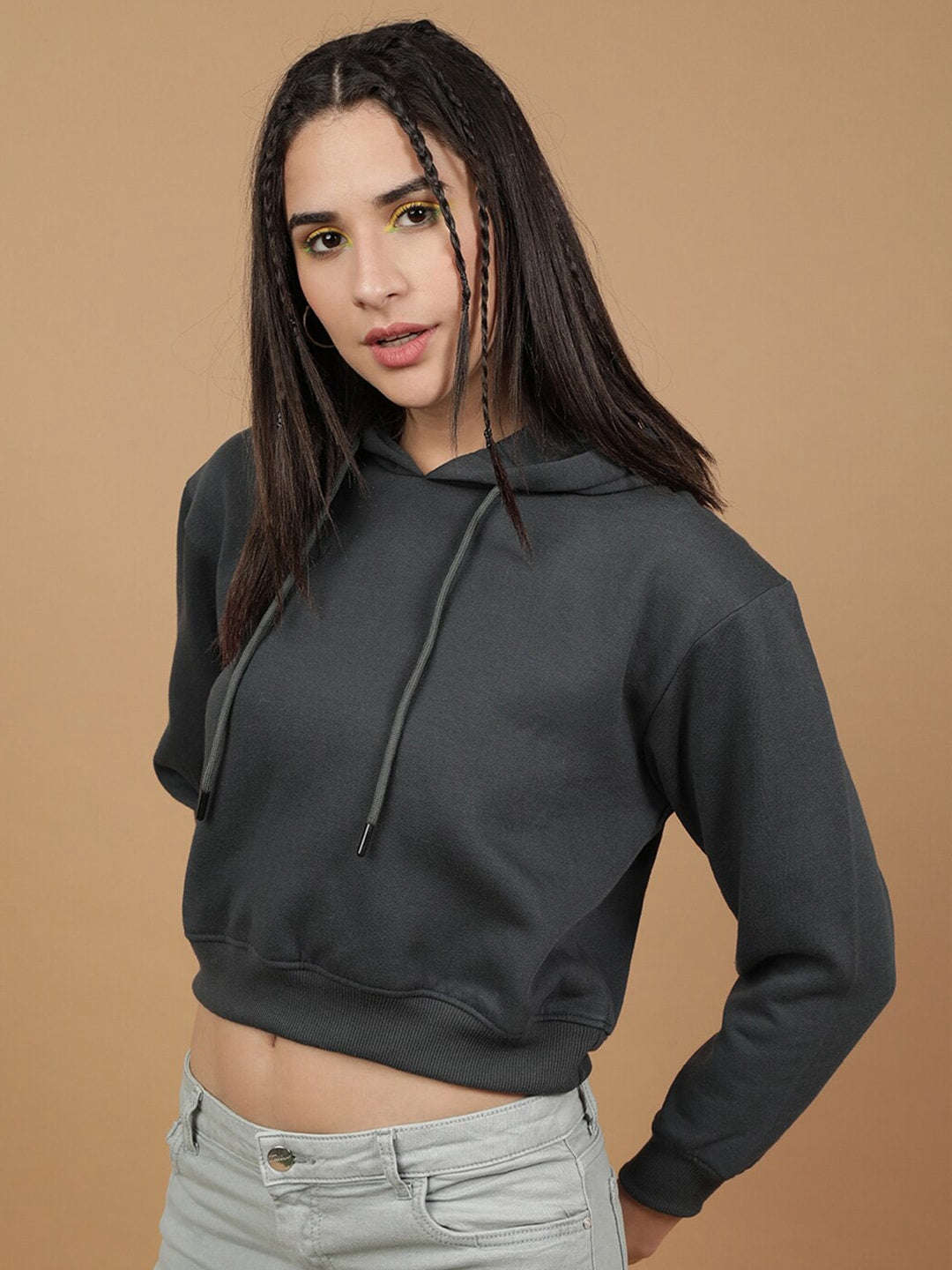 Freehand By The Indian Garage Co Women's Solid Regular Fit Sweatshirt - view 5