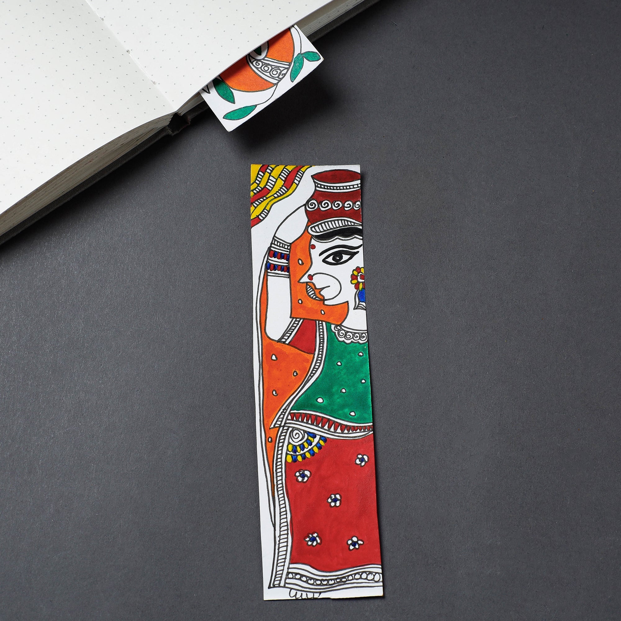 ITOKRI CRAFTS INITIATIVE Assorted - Madhubani Handpainted Bookmark (7 x 2 in)
