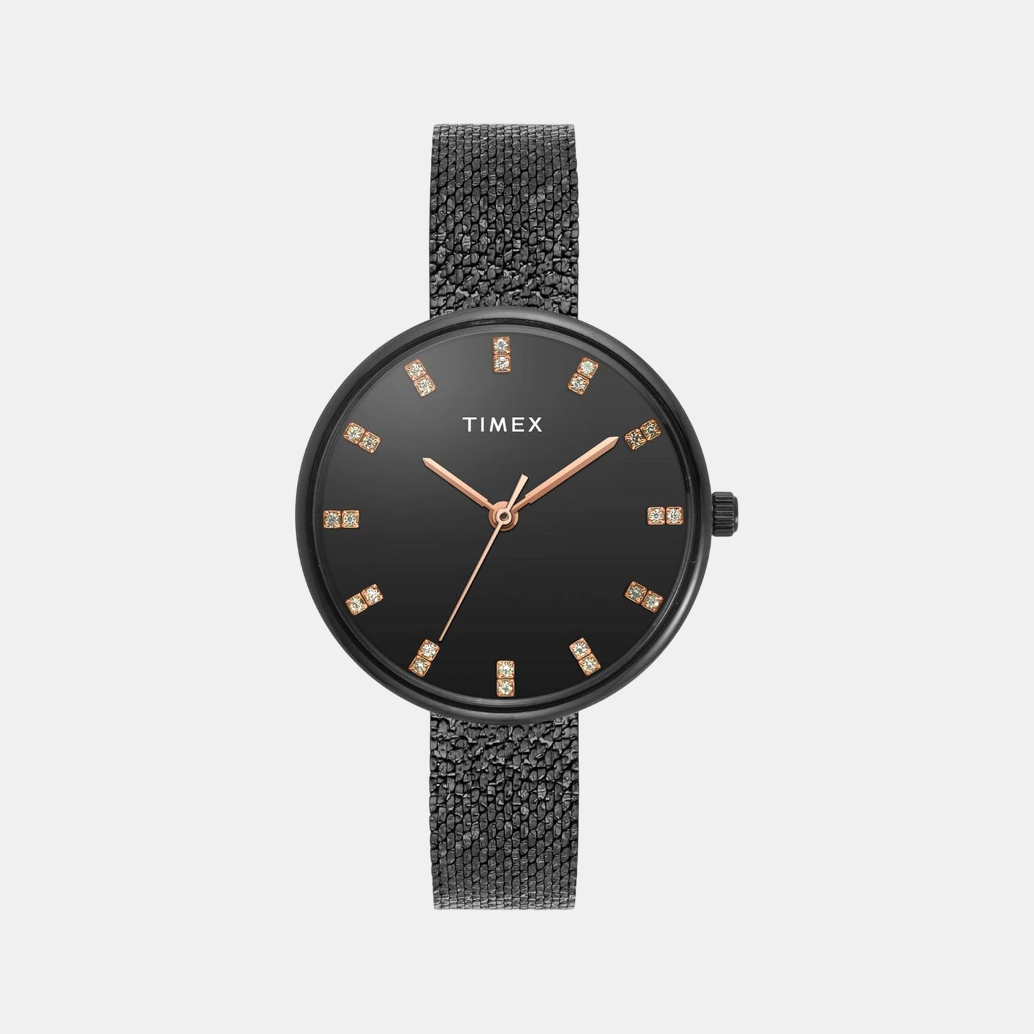 Timex Fashion Women Quartz Black Dial Analog Stainless Steel Watch TWEL21503