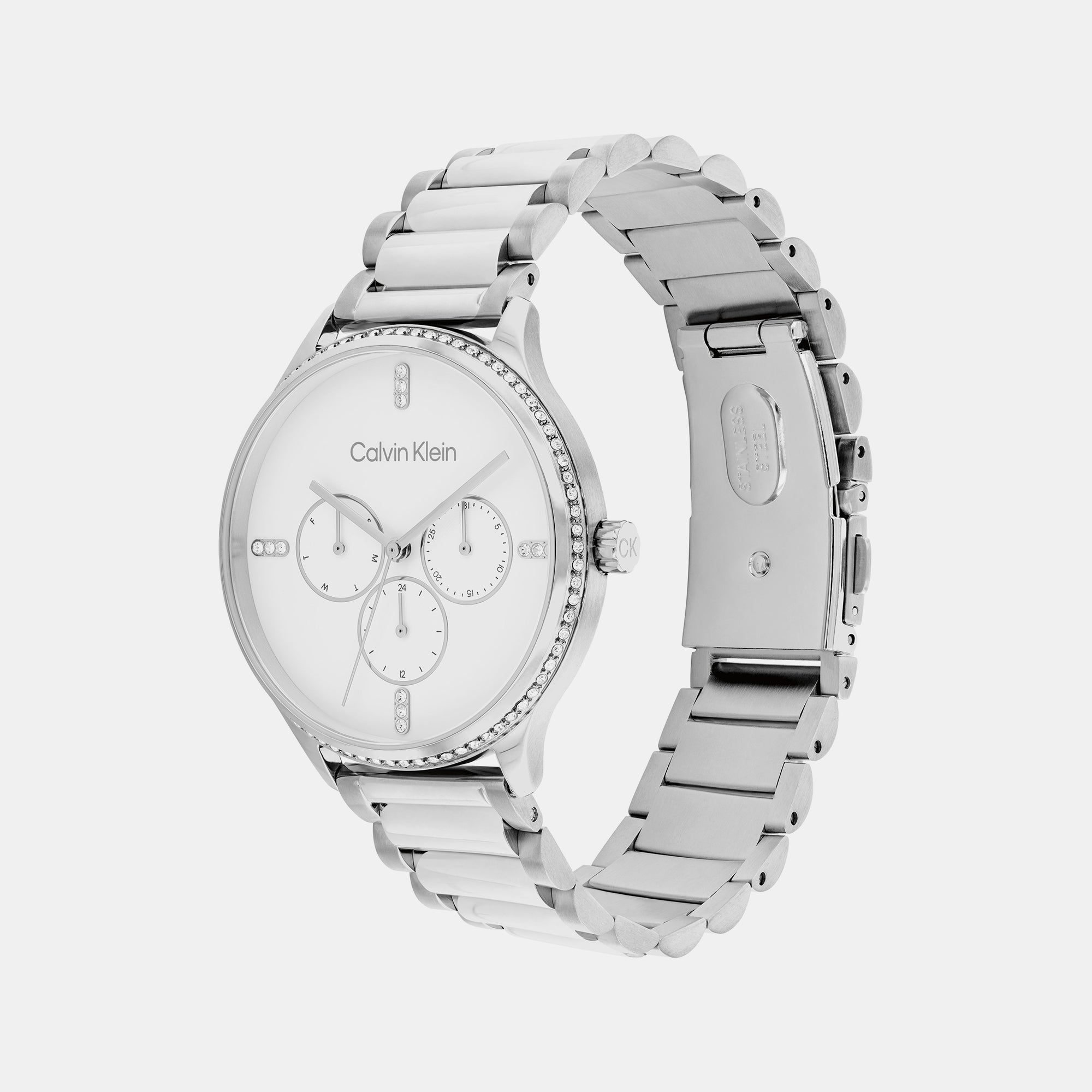 Calvin Klein Ck Dress Women Quartz White Dial Multi-Function Stainless Steel Watch 25200373 - view 2