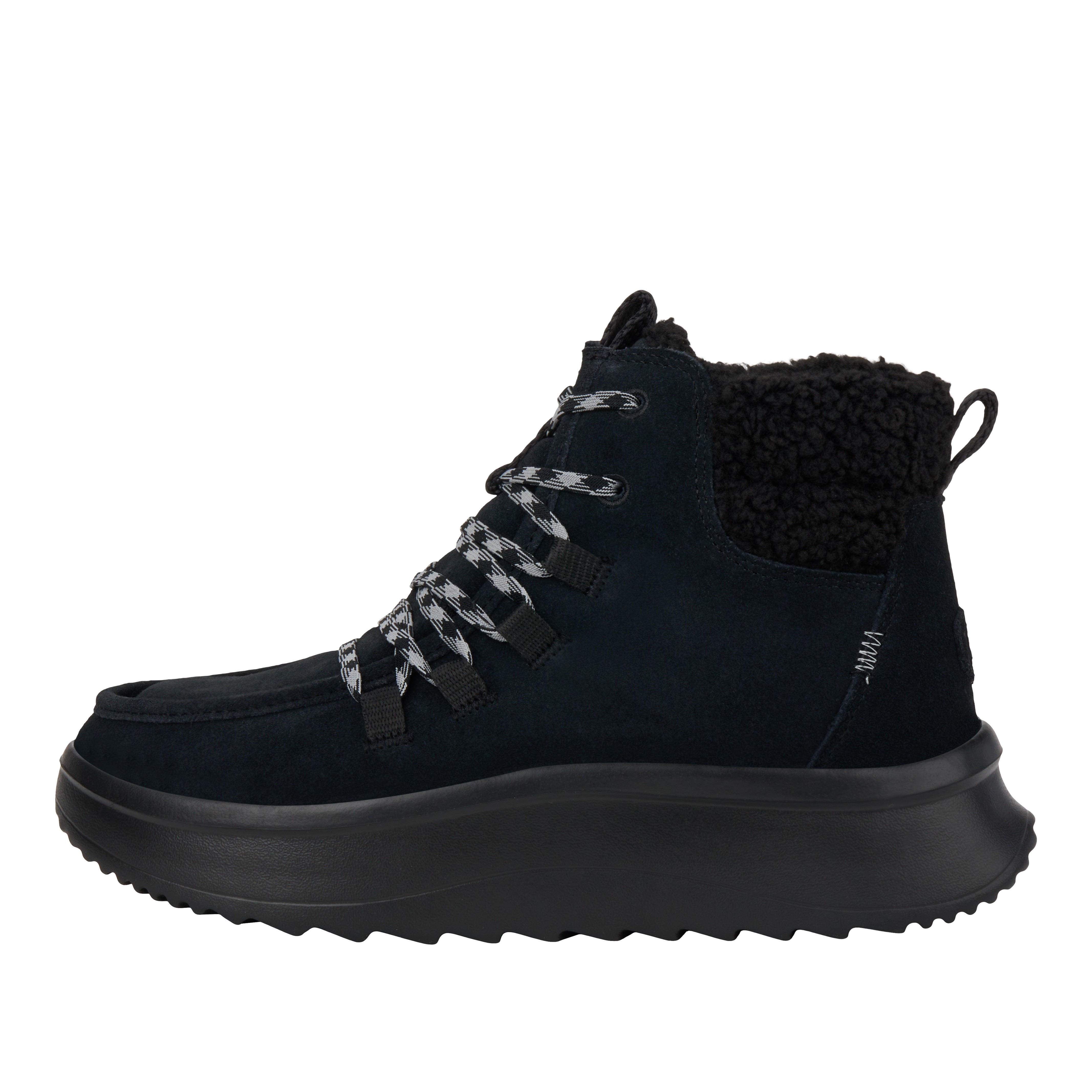 HEYDUDE shoes Wendy Peak Apres Suede Cozy - Black/Black