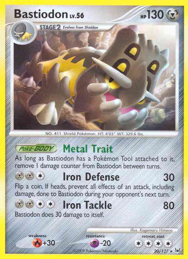 Rare pl1-20 reverse – Pokémon Bastiodon - 20/127 - Rare [pl1-20] [Reverse Holo]