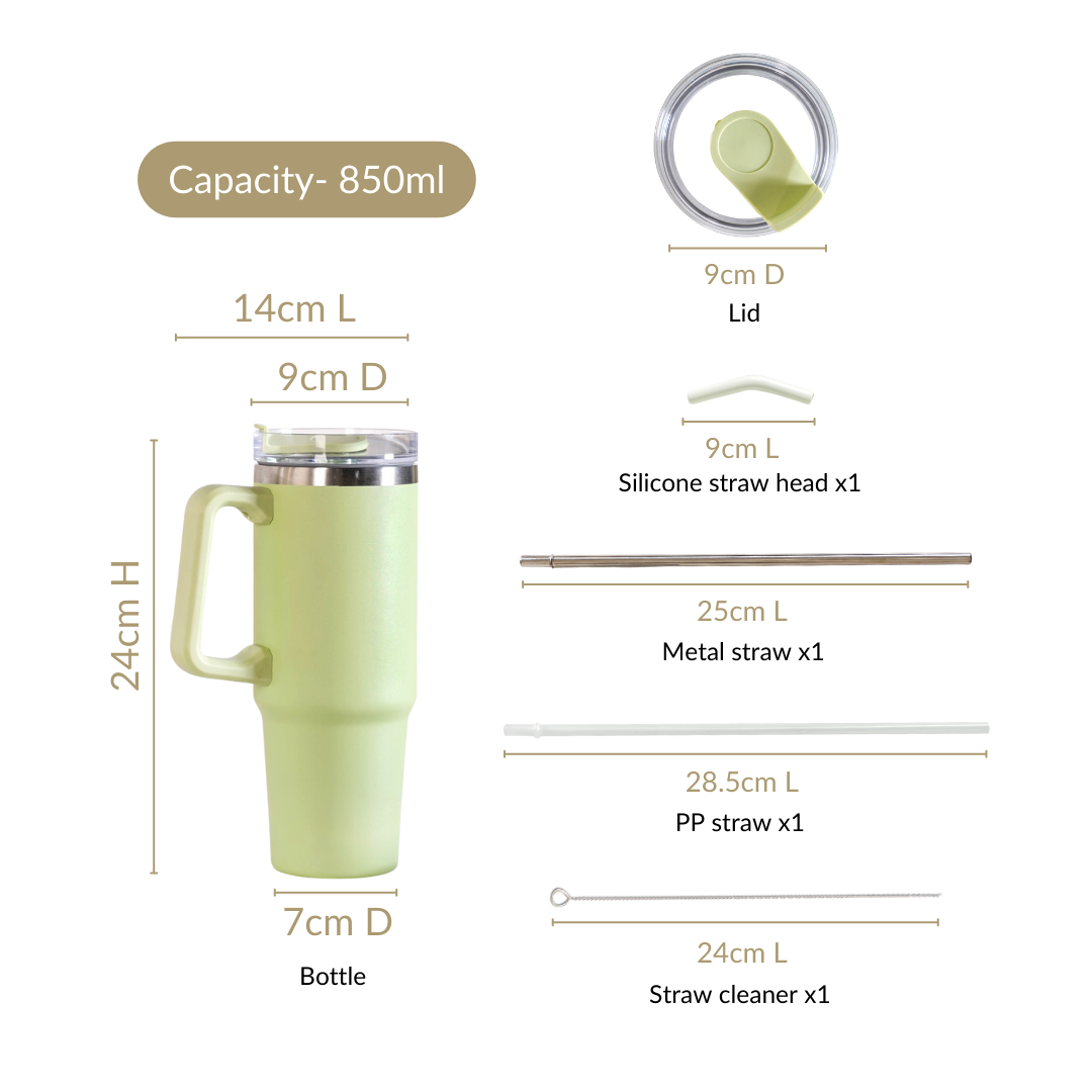Nestasia Glacio Insulated Water Bottle Tumbler With Handle Seafoam Green 850ml - view 4