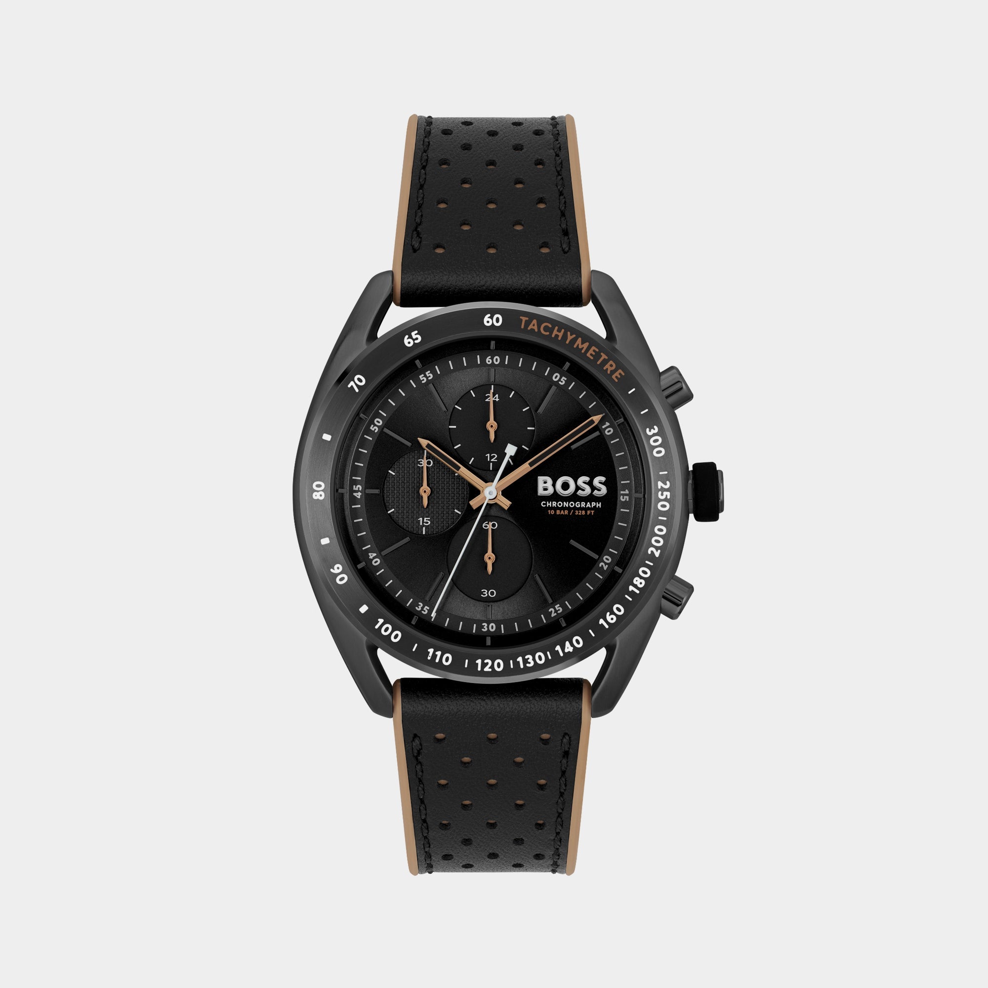 Boss Center Court Men Quartz Black Dial Chronograph Leather Watch 1514022