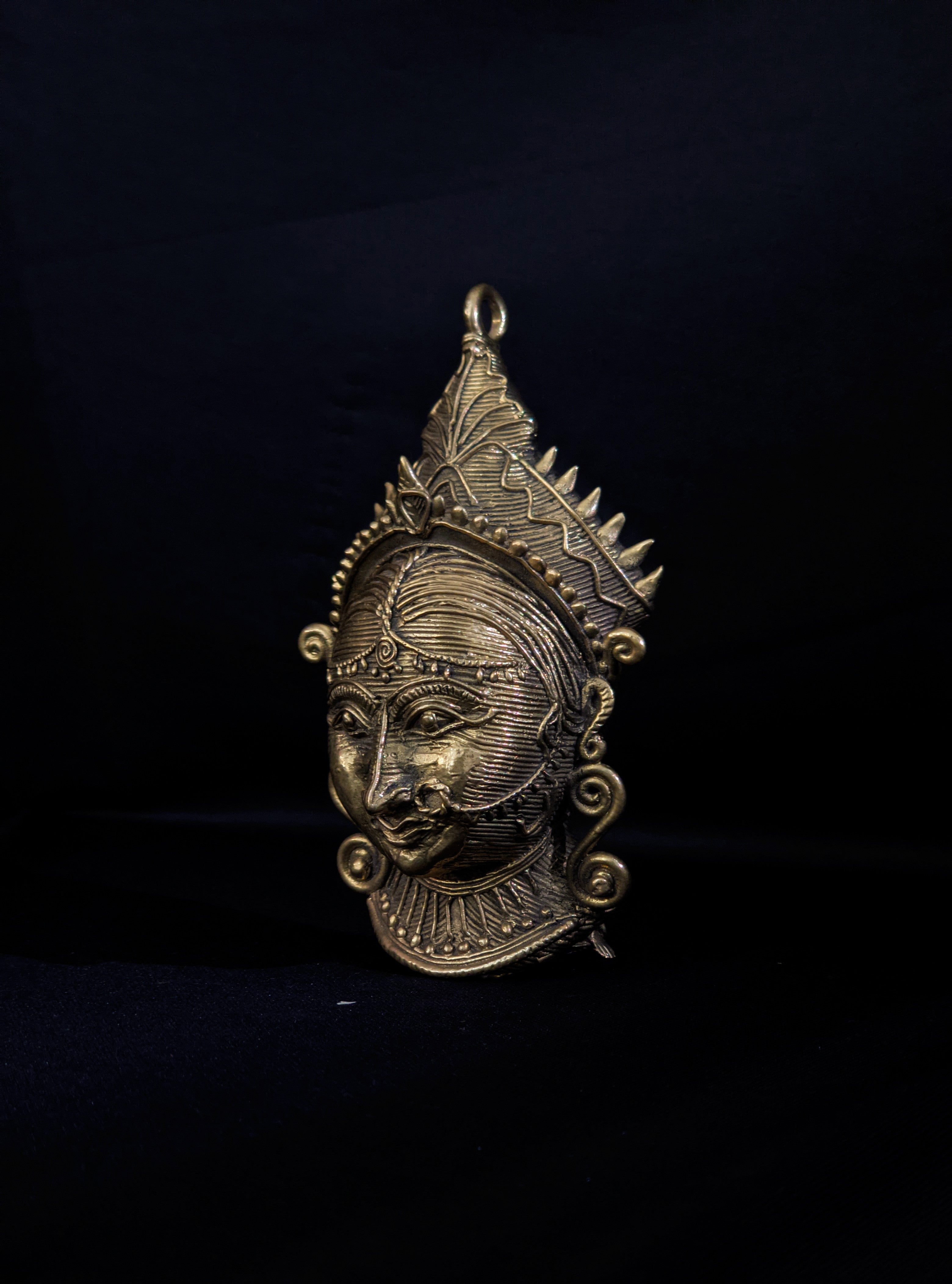 IndianVillèz Handmade Dhokra Maa Durga Face Pendant - view 2