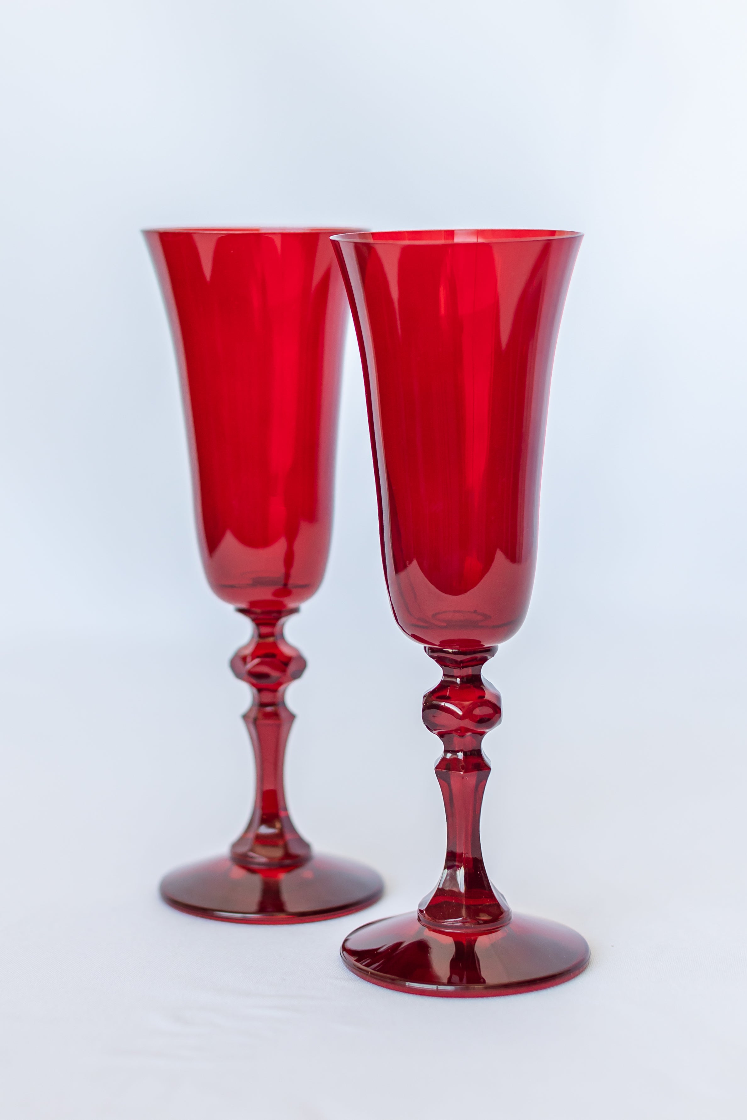 Estelle Colored Glass Estelle Colored Regal Flute - Set of 2 {Red}