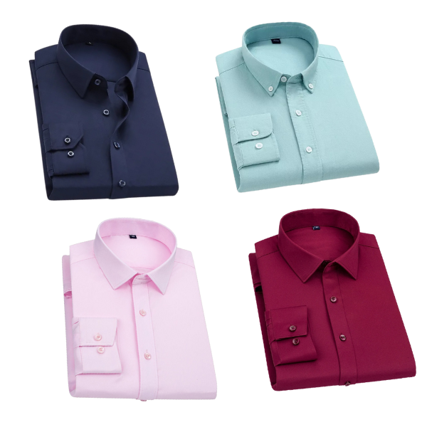 BlackTree Combo of 4 Cotton Shirt for Man (Navy Blue, Pista , Light Pink and, Red )