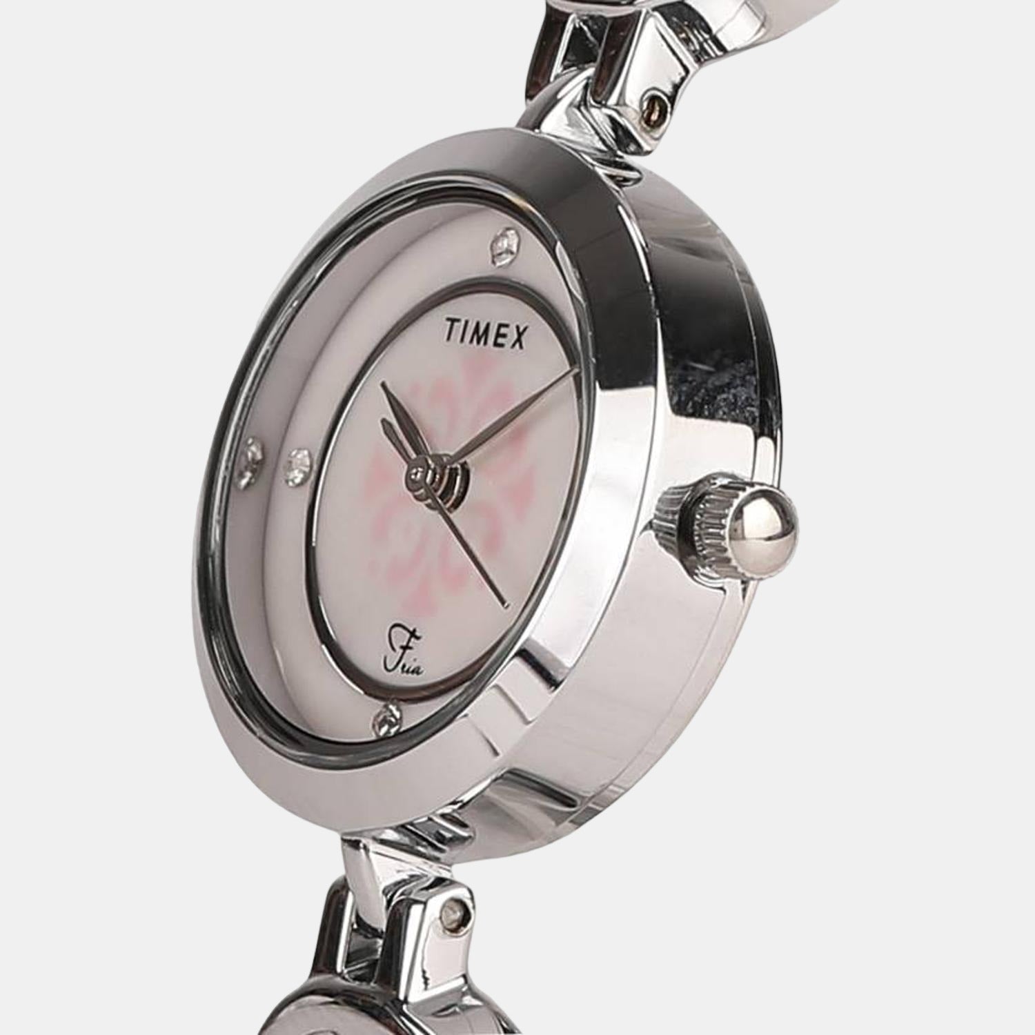 Timex Fria Women Quartz Pink Dial Analog Stainless Steel Watch TWEL12200T - view 2