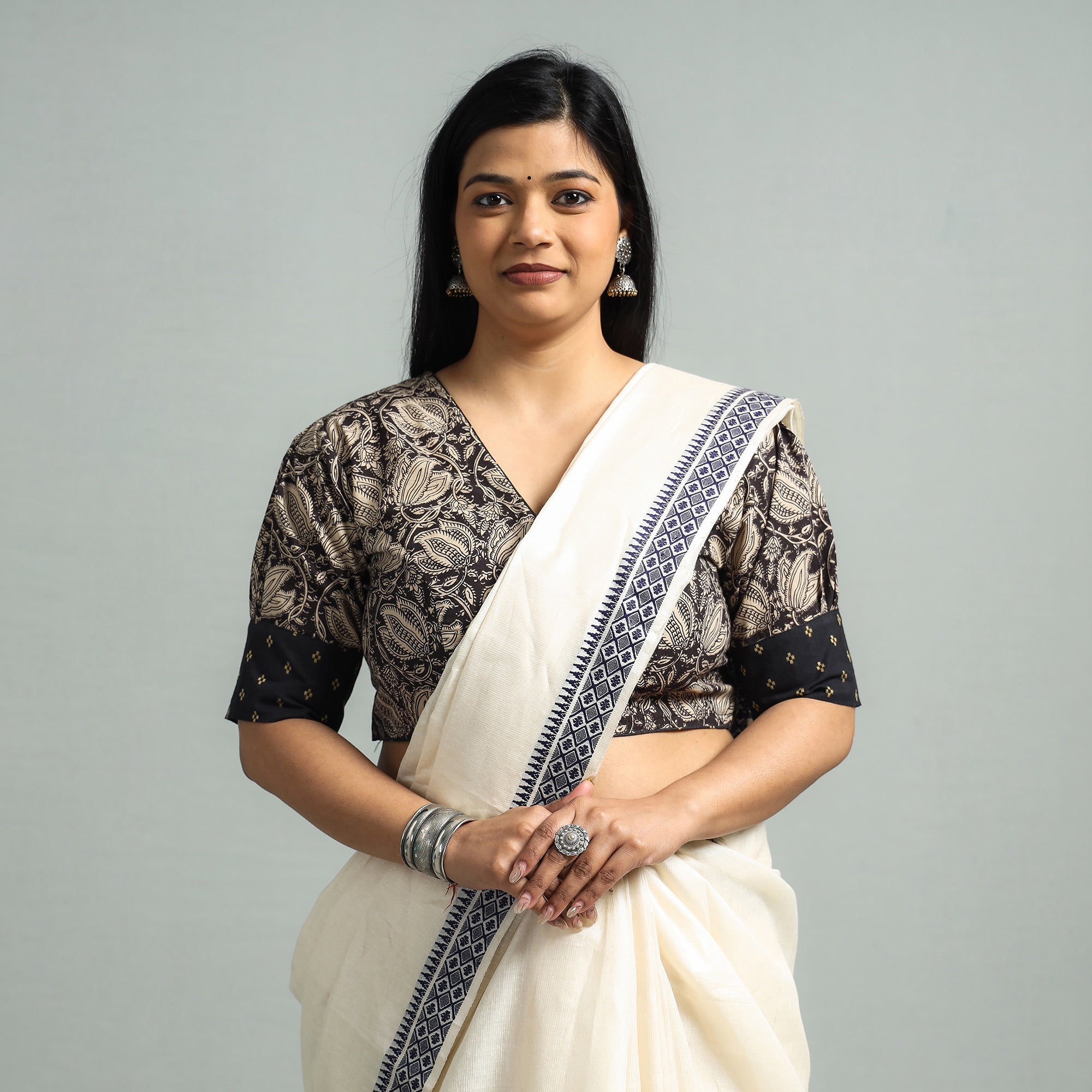 ITOKRI CASUALS Black - Kalamkari Printed Cotton Stitched Blouse