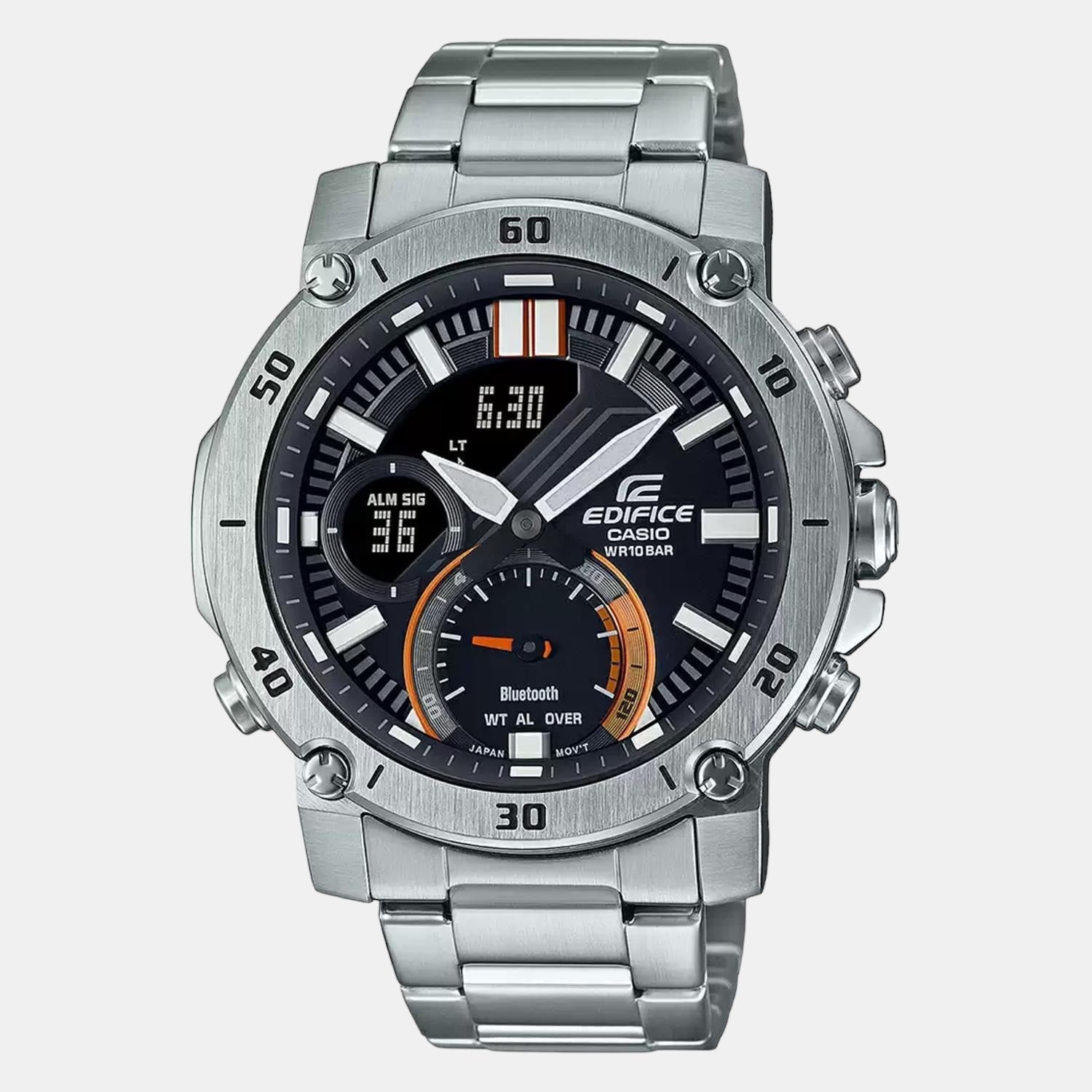 Casio Edifice Men Quartz Black Dial Analog-Digital Stainless Steel Watch EX524 - view 2