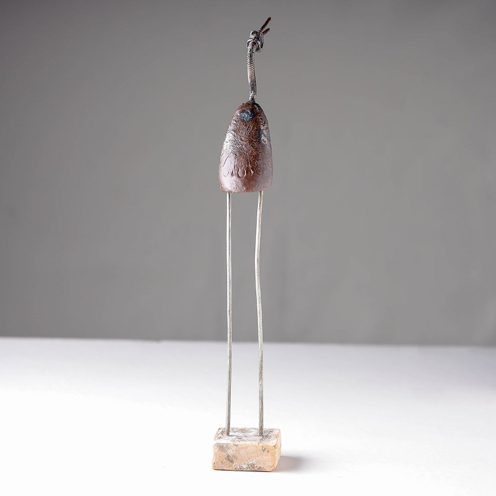 Bird Crane - Handmade Recycled Metal Sculpture by Debabrata Ruidas - view 3